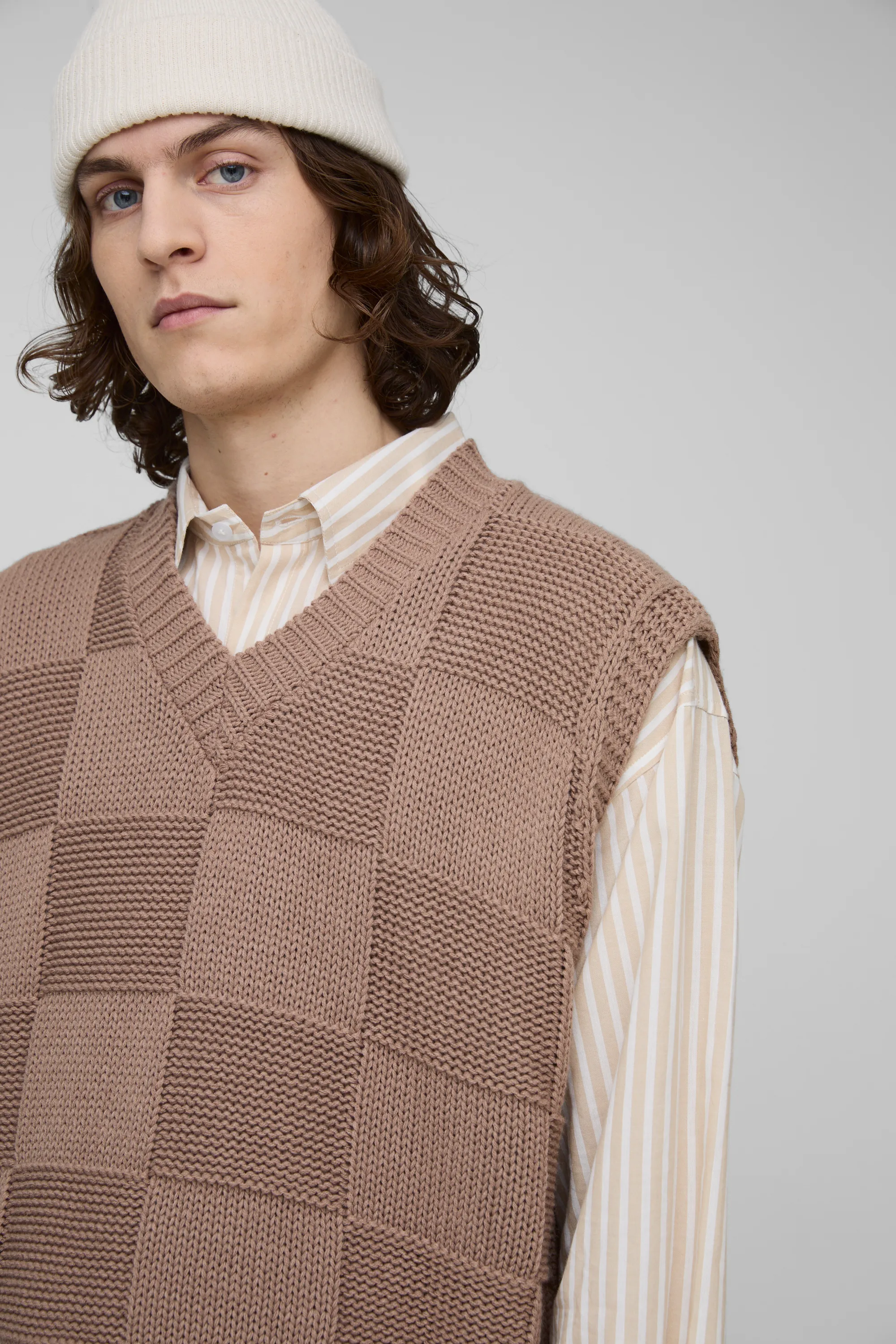 Tall Check Knit Oversized V Neck Tank 3 Tall Check Knit Oversized V Neck Tank