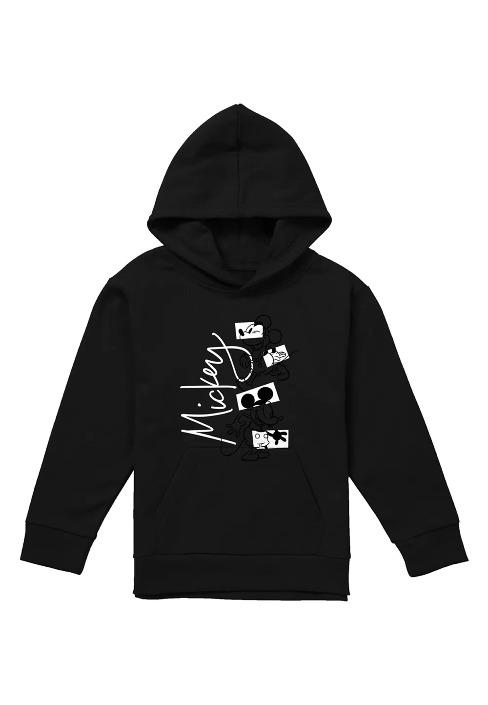 Mickey Mouse Geometric Shapes Youth Kids Pull-Over Hoodie, Black