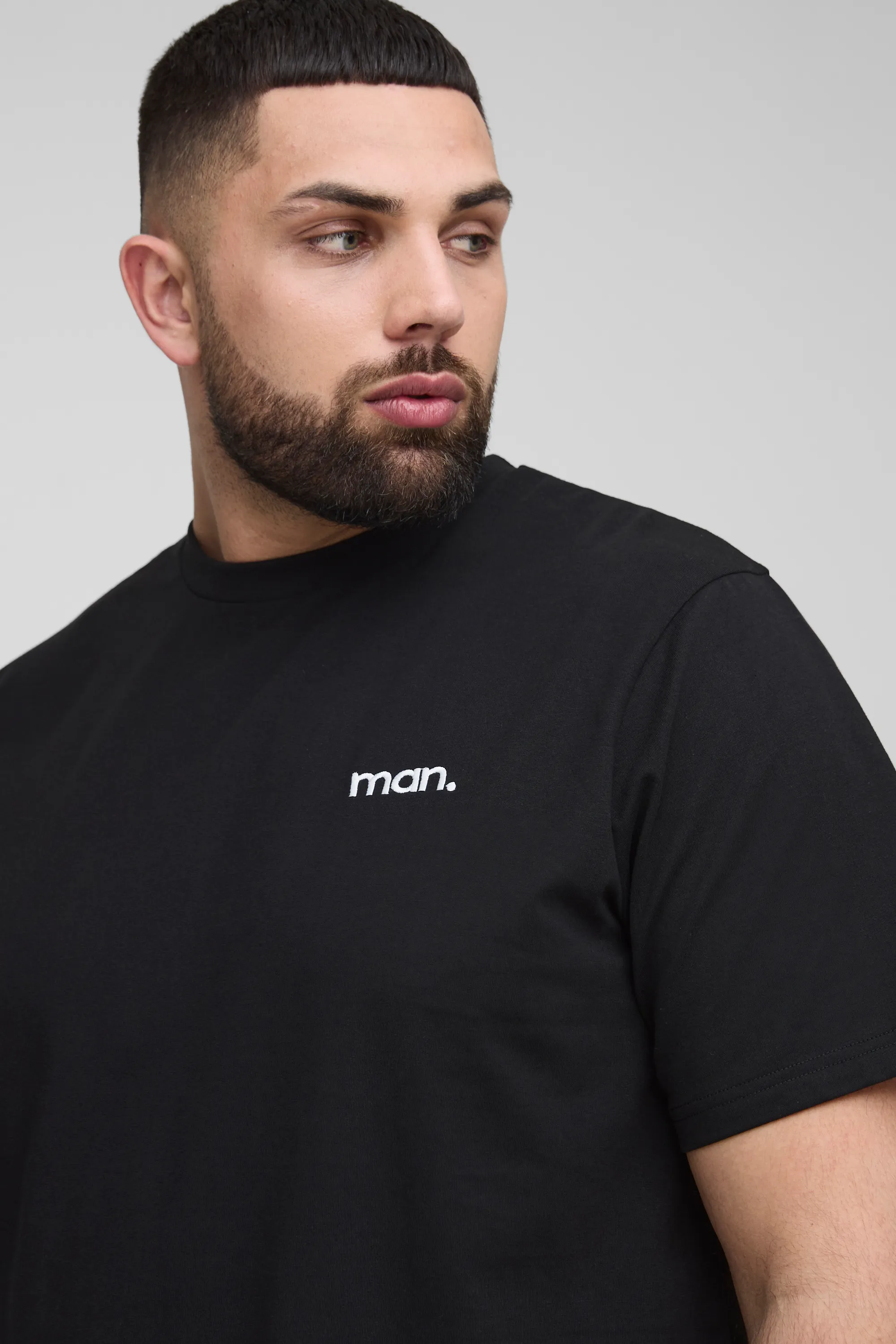 Plus Man Embroidered Regular Fit T-Shirt & Short Set 3 Plus Man Embroidered Regular Fit T-Shirt & Short Set
