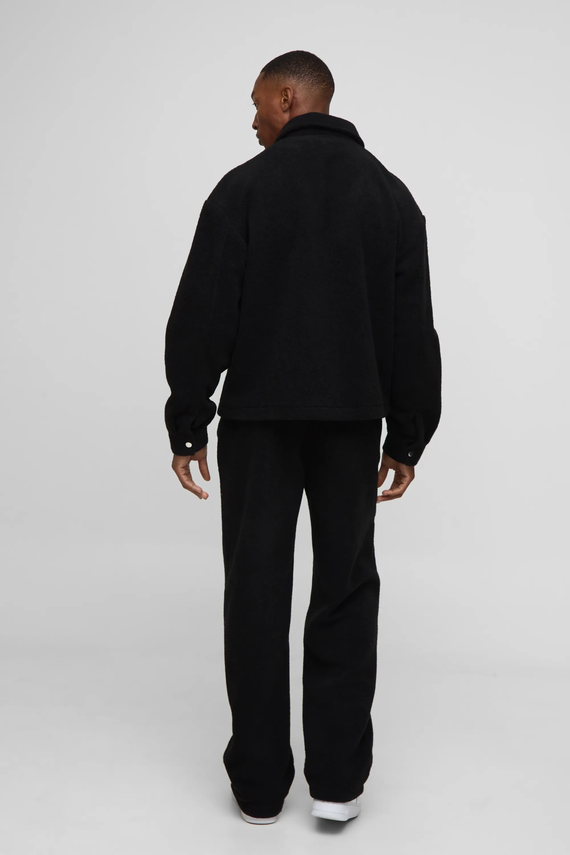 Oversized Wool Look 1/4 Zip Overhead Overshirt 2 Oversized Wool Look 1/4 Zip Overhead Overshirt