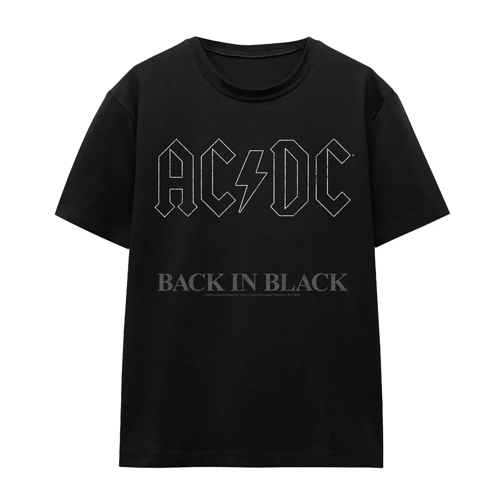 AC/DC Back In , Black, S S Ladies T-Shirt, Black 3 AC/DC Back In , Black, S S Ladies T-Shirt, Black