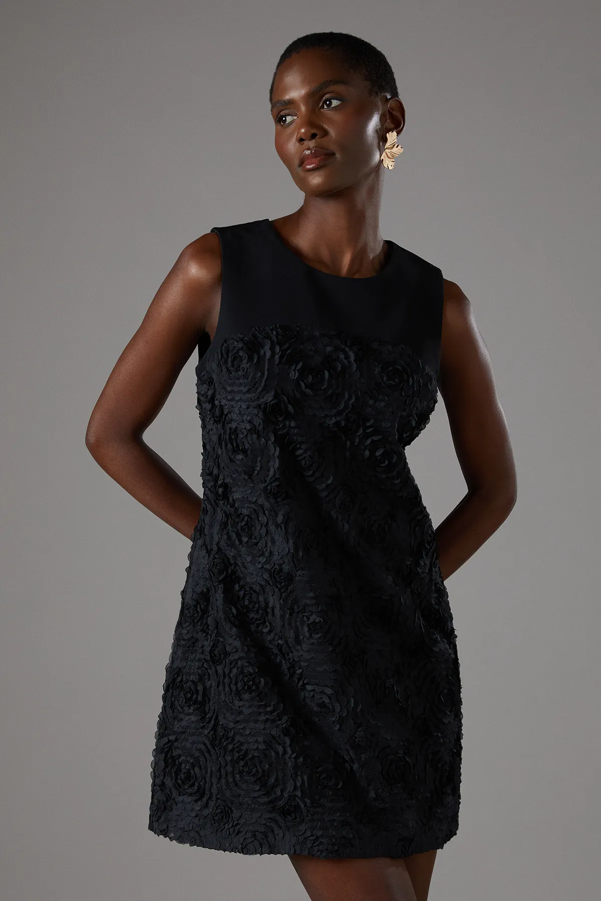 3D Texture Mini Dress
