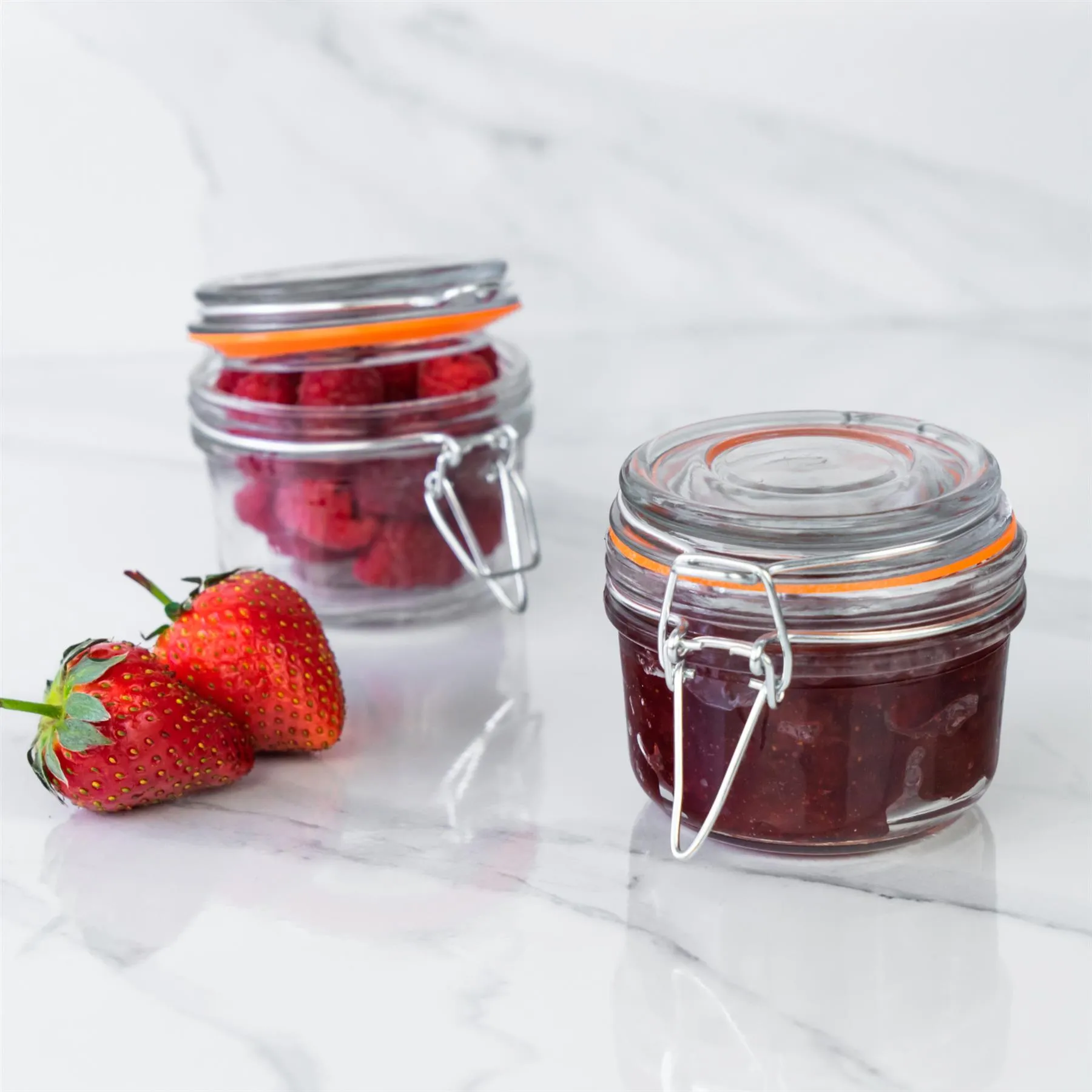Glass Storage Jars - 125ml - Pack of 6 6 Glass Storage Jars - 125ml - Pack of 6