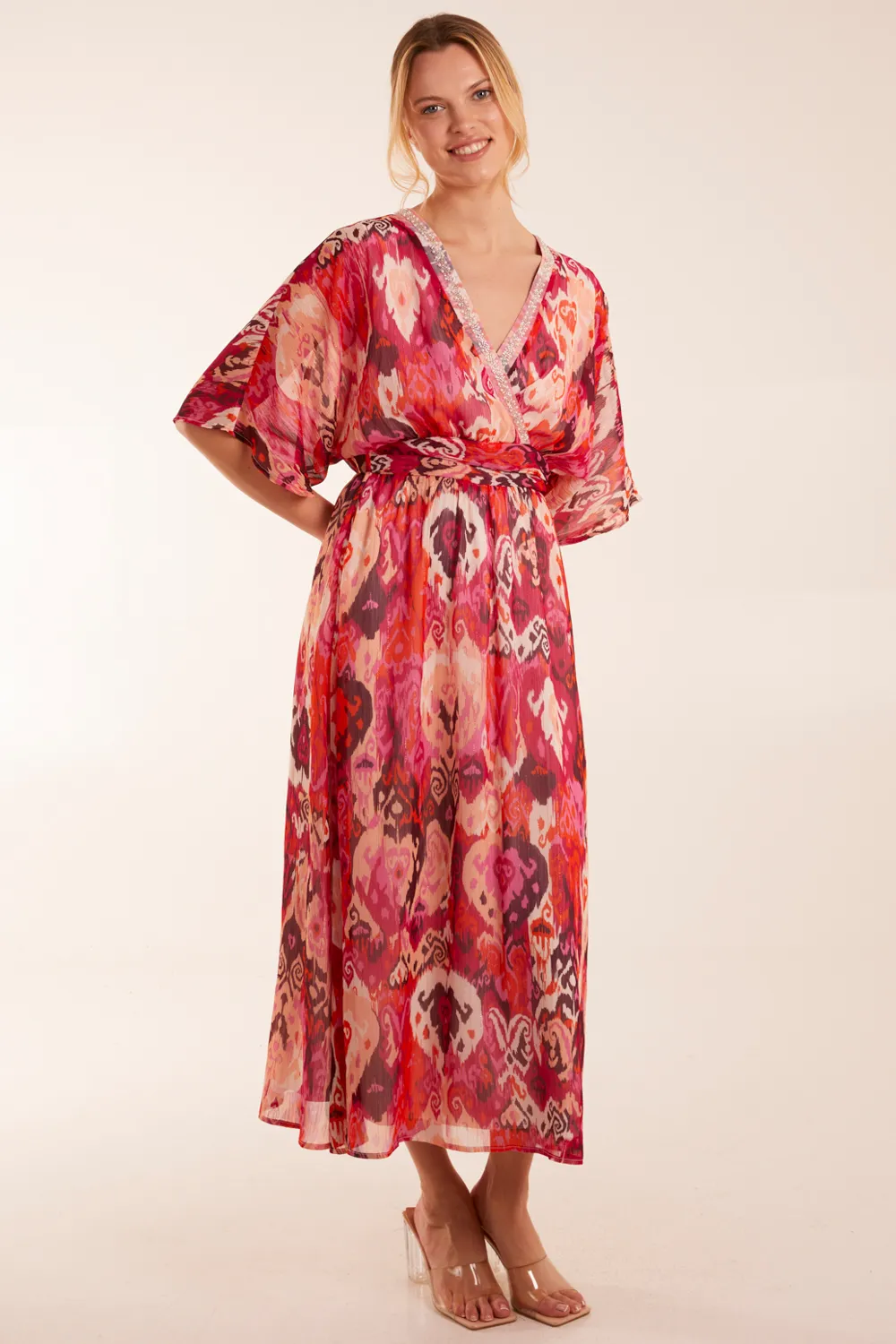 Embellished Neck V Front V Back Midi 1 Embellished Neck V Front V Back Midi