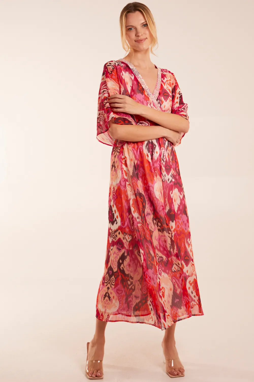Embellished Neck V Front V Back Midi 3 Embellished Neck V Front V Back Midi