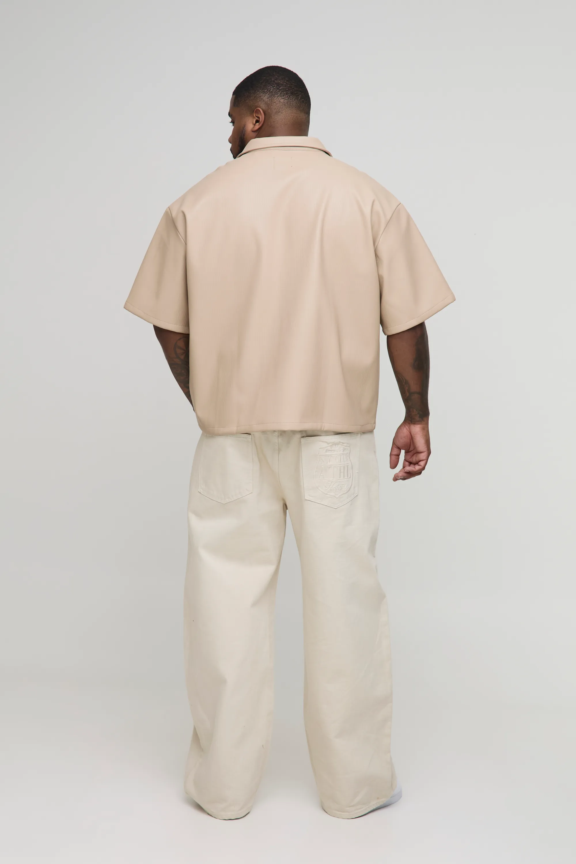 Plus Pleated PU Boxy Oversized Shirt 2 Plus Pleated PU Boxy Oversized Shirt