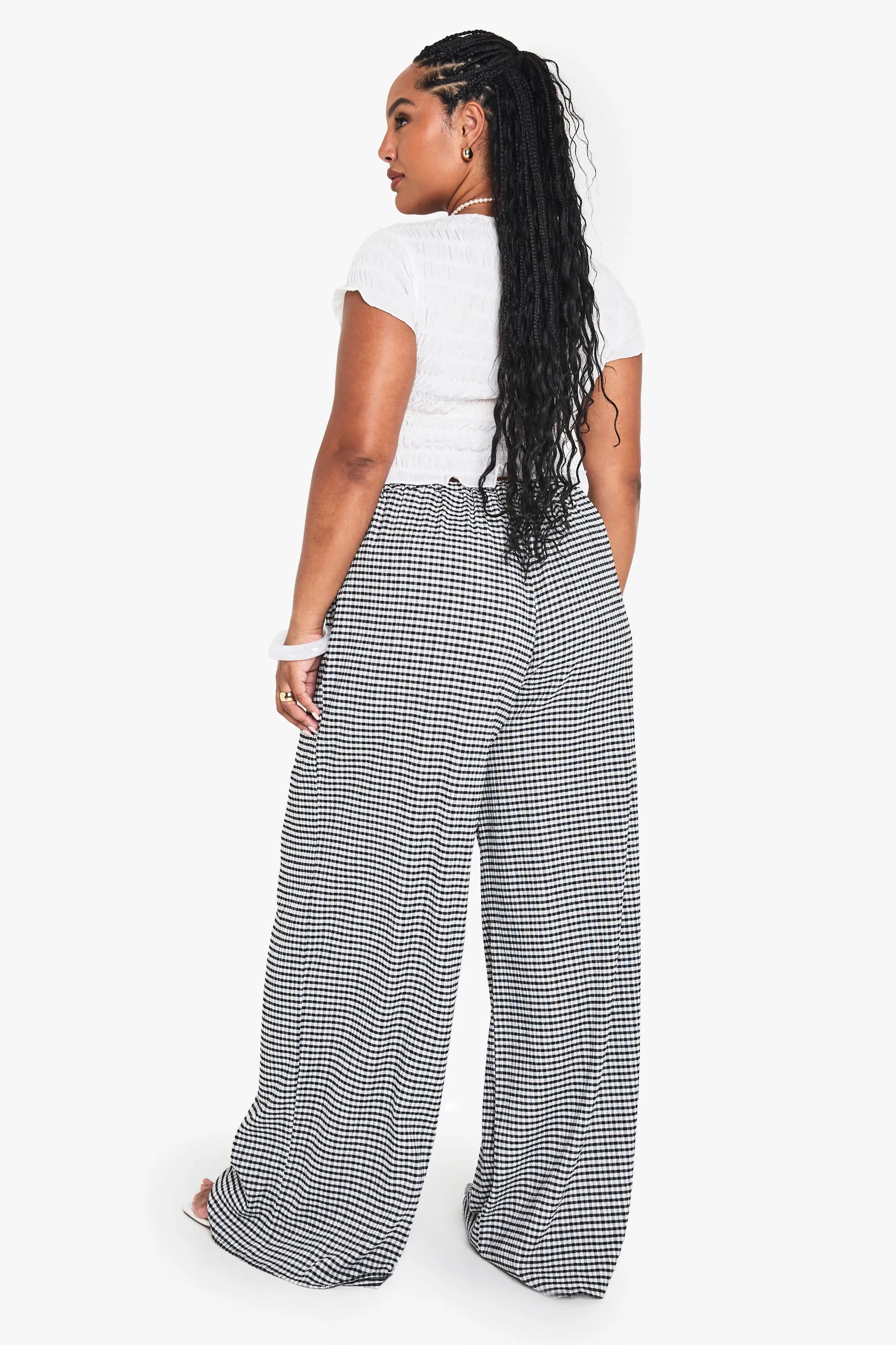 PLUS TIE FRONT GINGHAM TROUSER 2 PLUS TIE FRONT GINGHAM TROUSER