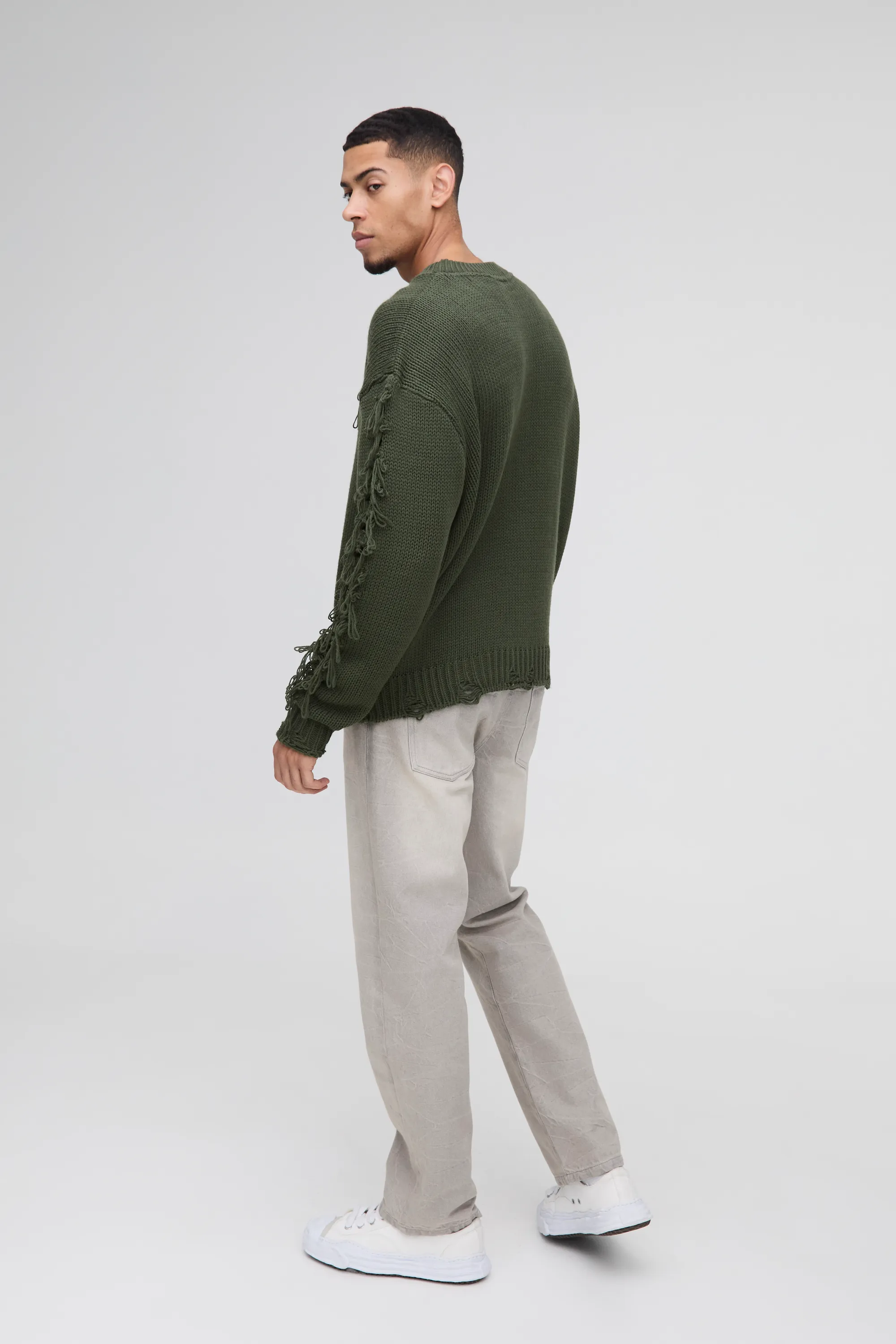 Oversized Boxy Distressed Textured Knitted Jumper 2 Oversized Boxy Distressed Textured Knitted Jumper