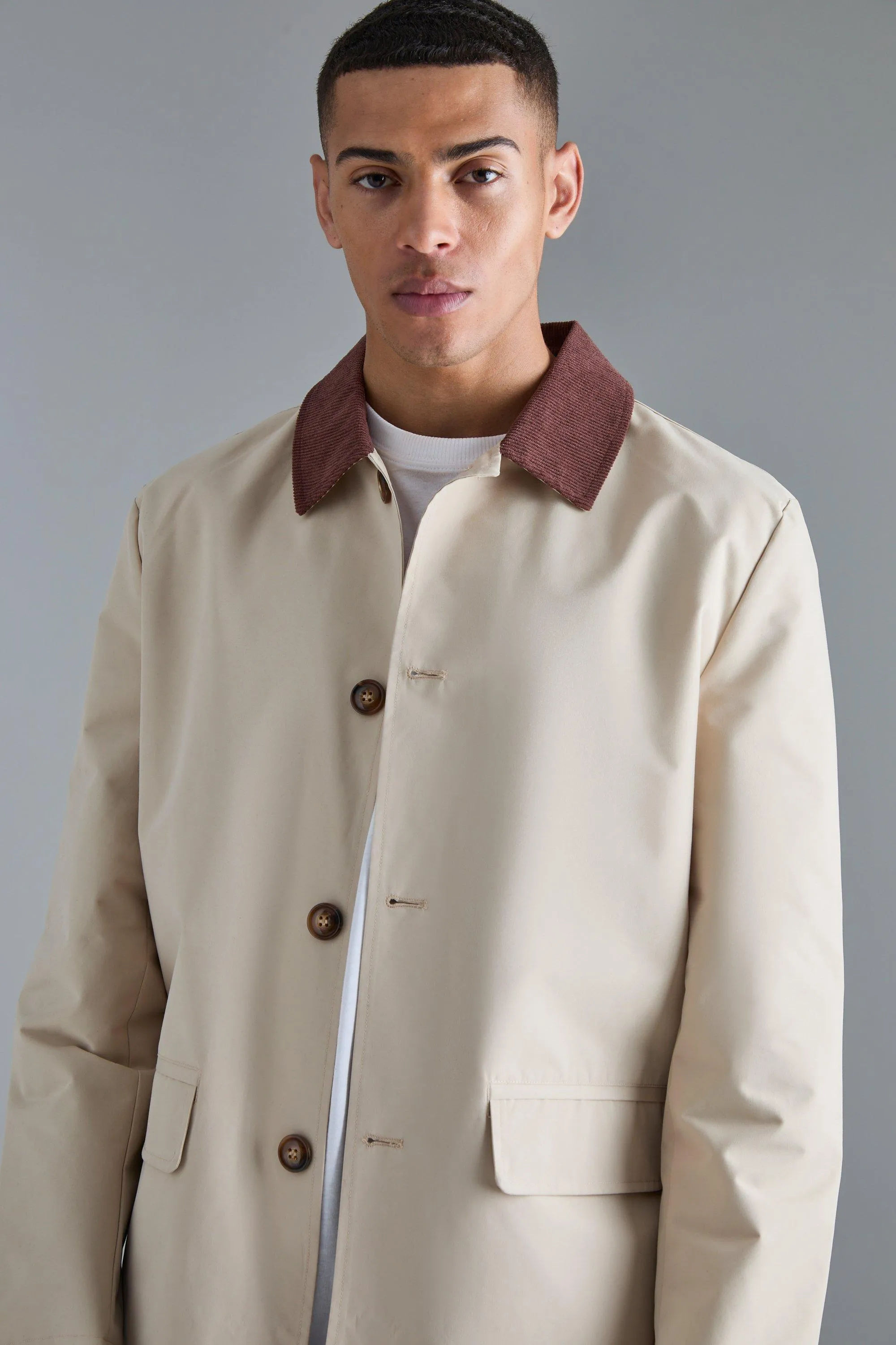 Cord Collar Button Through Mac 3 Cord Collar Button Through Mac