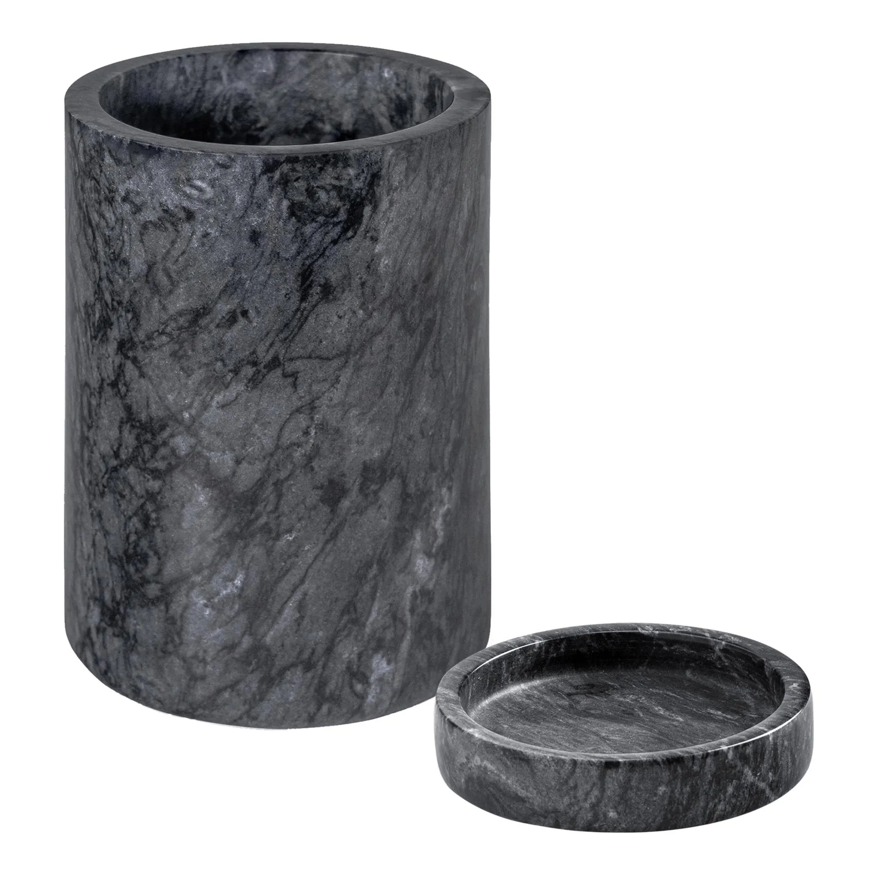 2 Piece Marble Wine Bottle Coaster & Cooler Set Black