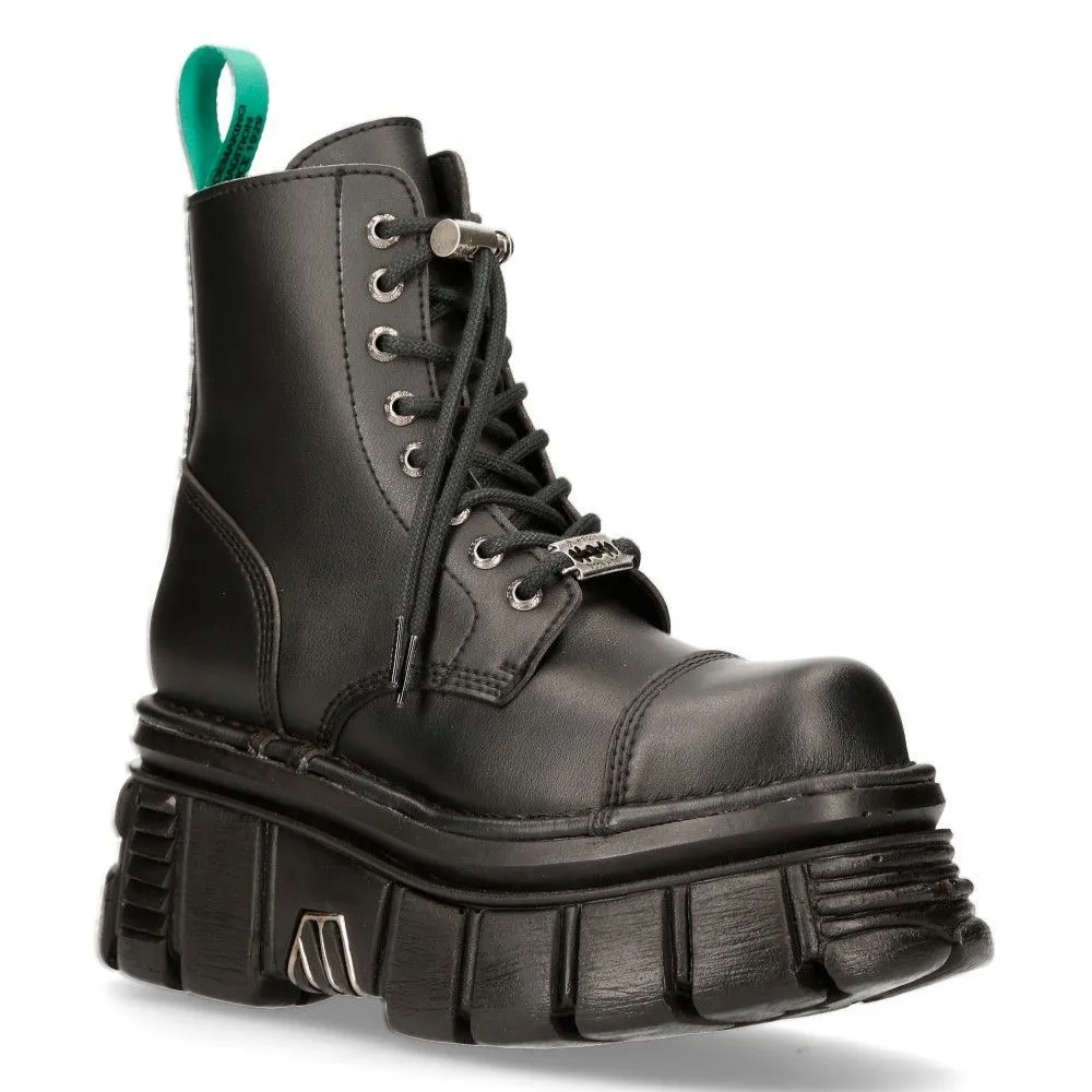 New Rock Vegan Leather Combat Platform Boots- TANKMILI083-VS2