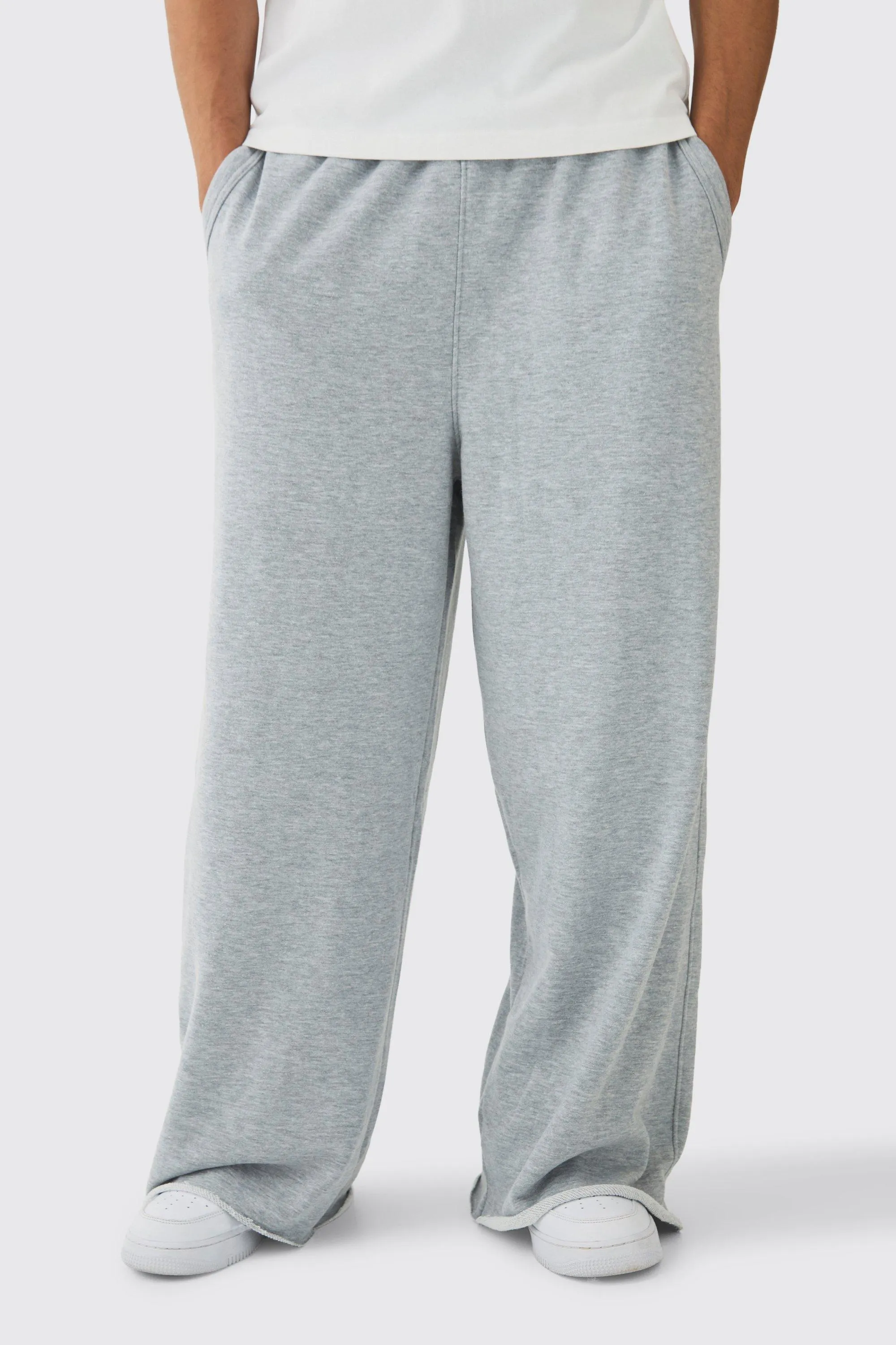 Extreme Wide Leg Raw Edge Loopback Jogger