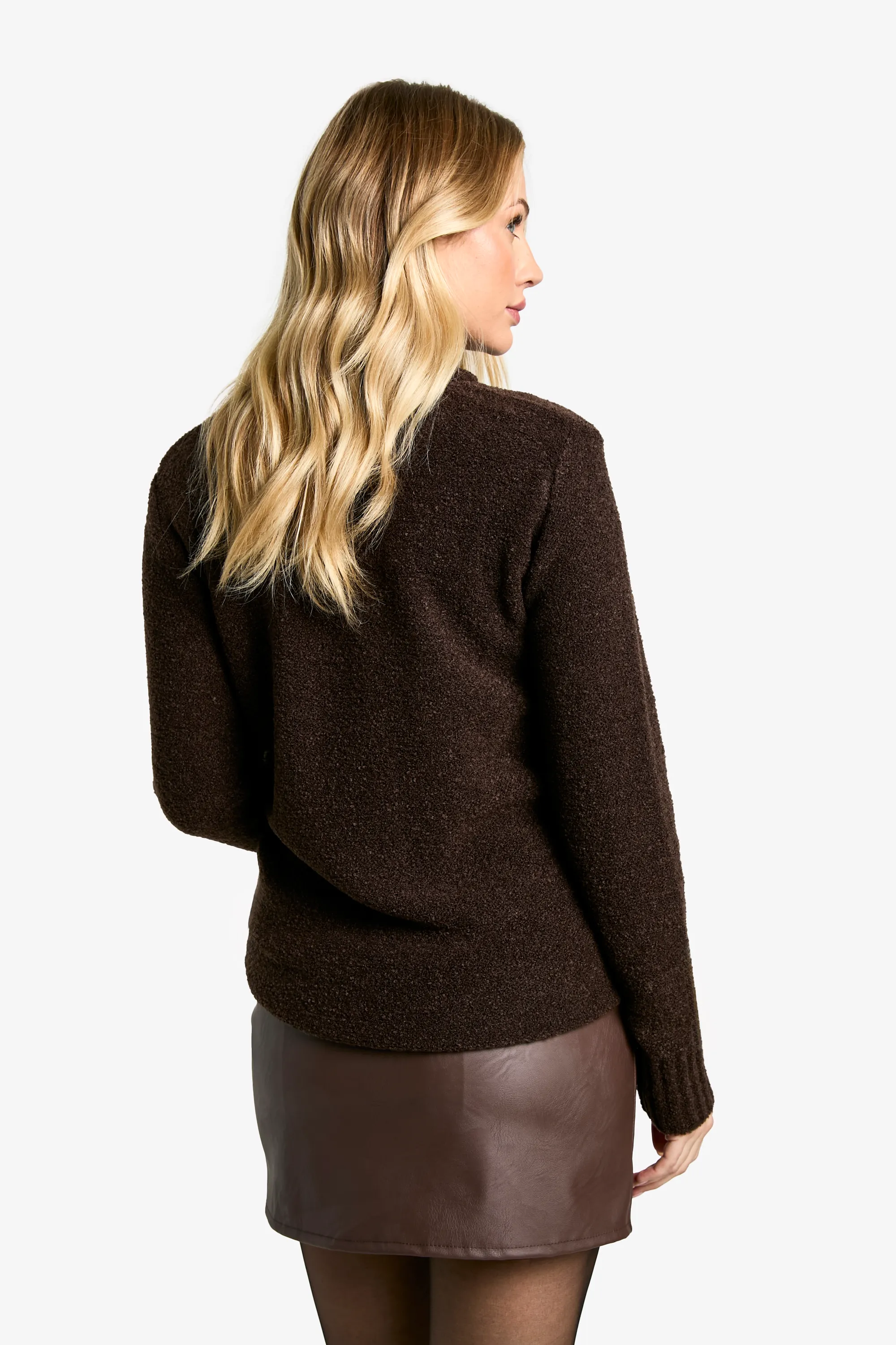 Maternity Boucle Knit Crew Neck Jumper 2 Maternity Boucle Knit Crew Neck Jumper