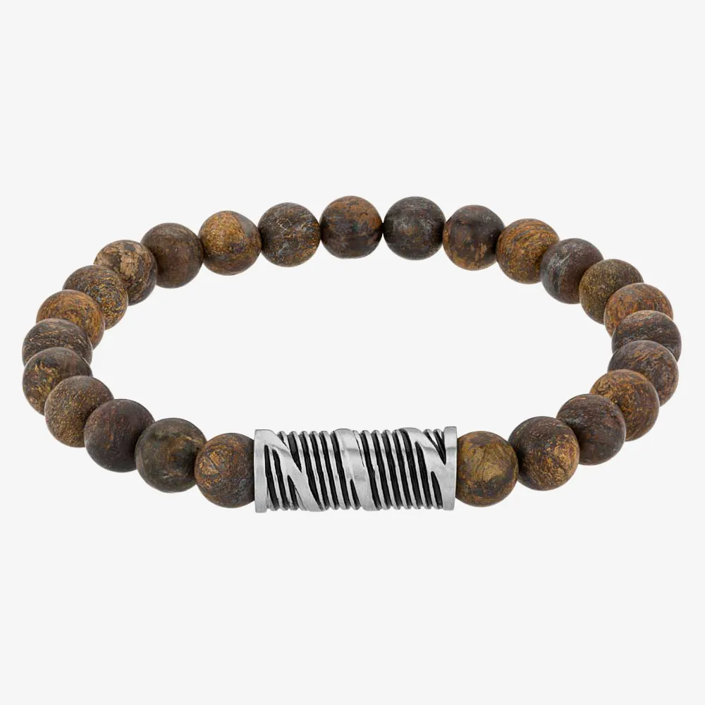 Brown Bronzite Bead Bracelet UR12-13