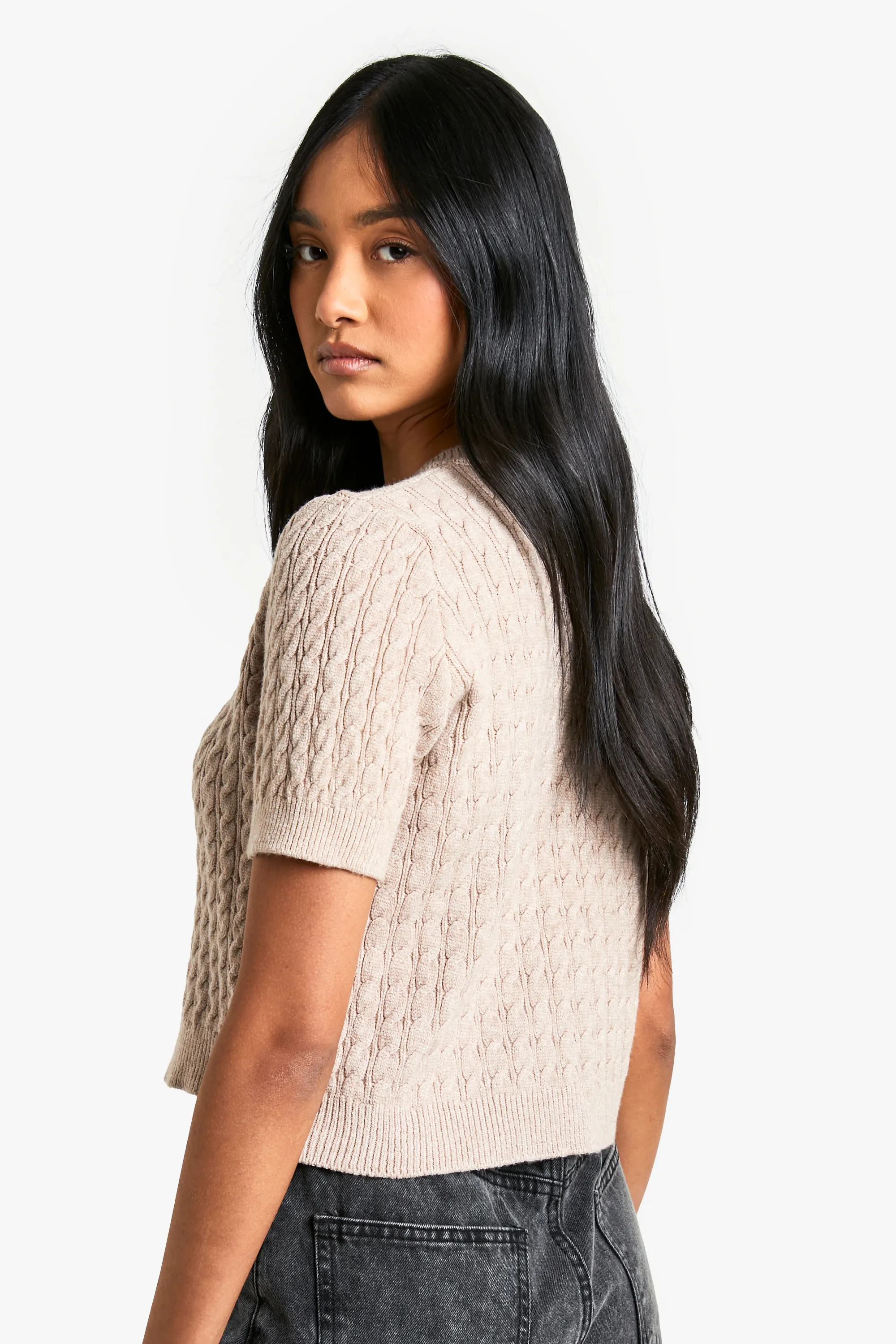 Super Soft Cable Knit Button Detail Top 2 Super Soft Cable Knit Button Detail Top