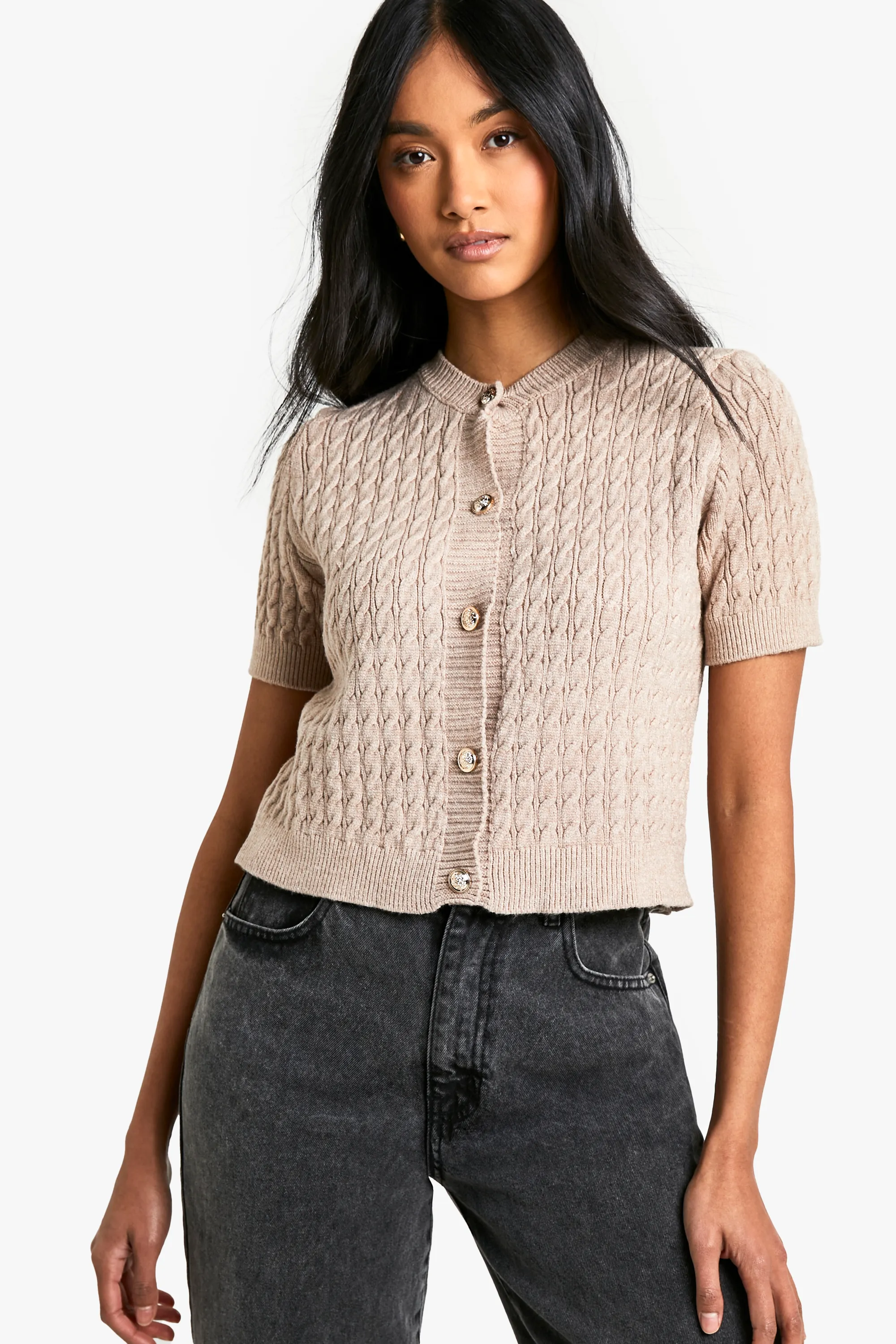 Super Soft Cable Knit Button Detail Top 3 Super Soft Cable Knit Button Detail Top