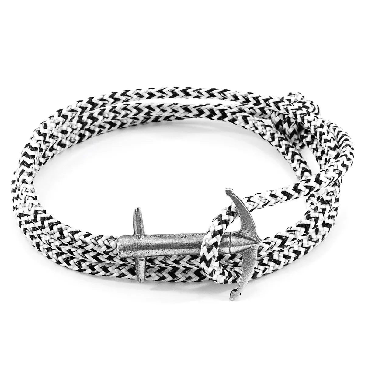 Admiral Anchor Silver and Rope Bracelet
