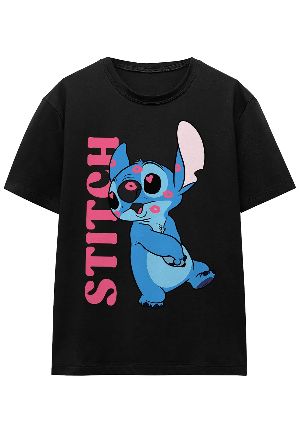 Lilo Stitch Covered in Kisses T-Shirt, Black 4 Lilo Stitch Covered in Kisses T-Shirt, Black