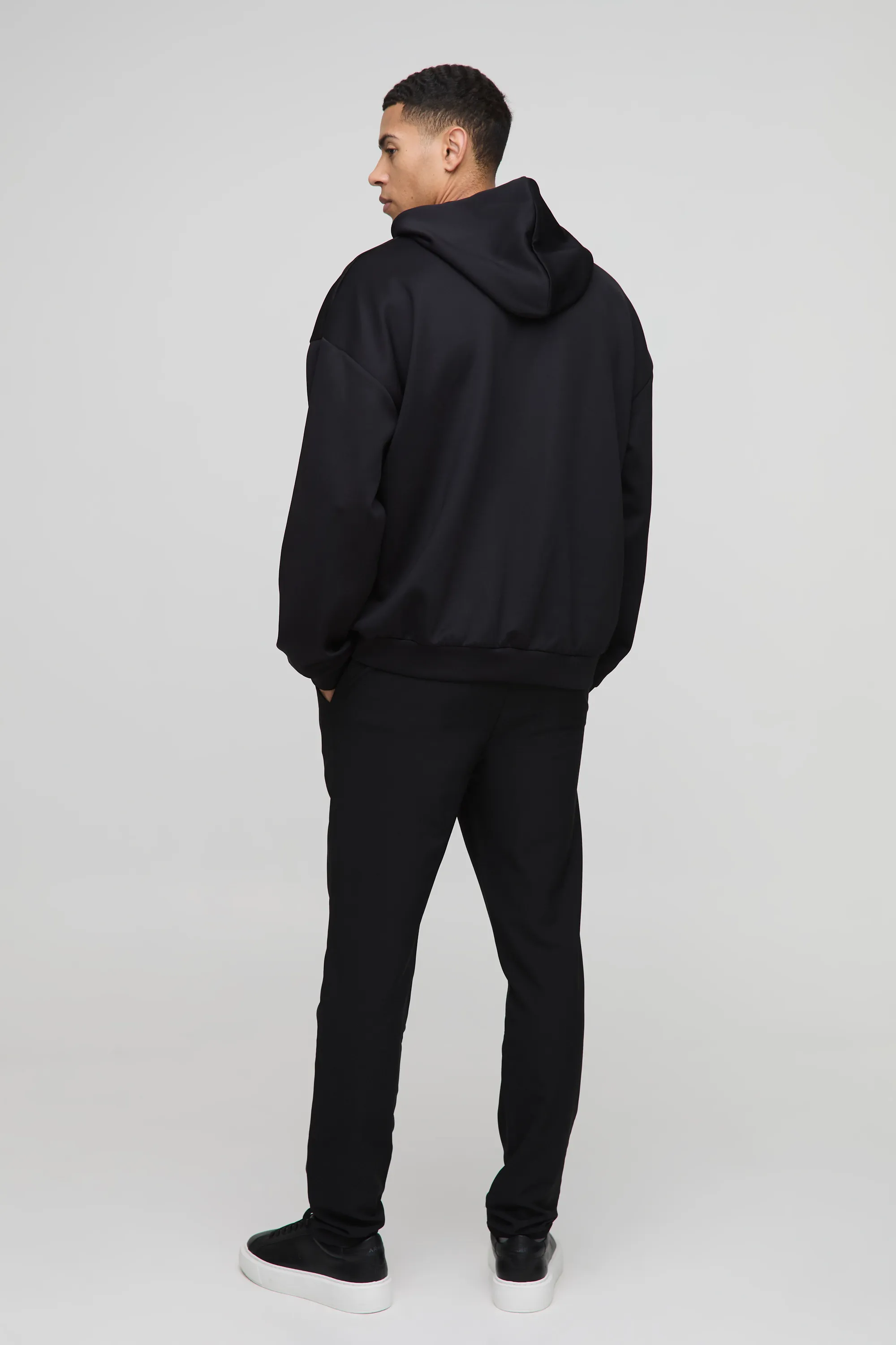 Elasticated Waist Slim Technical Stretch Pintuck Trousers 2 Elasticated Waist Slim Technical Stretch Pintuck Trousers