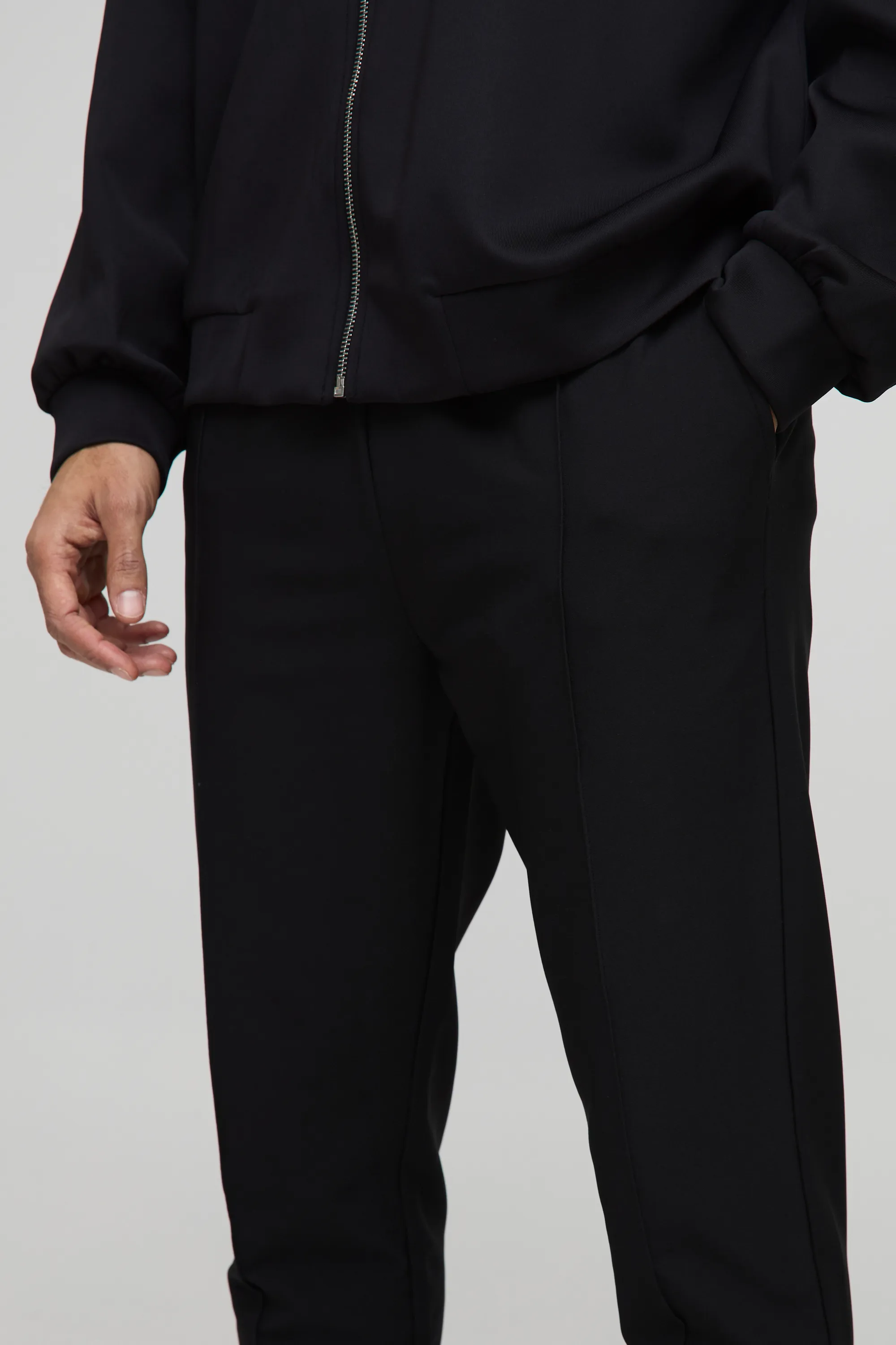 Elasticated Waist Slim Technical Stretch Pintuck Trousers 3 Elasticated Waist Slim Technical Stretch Pintuck Trousers