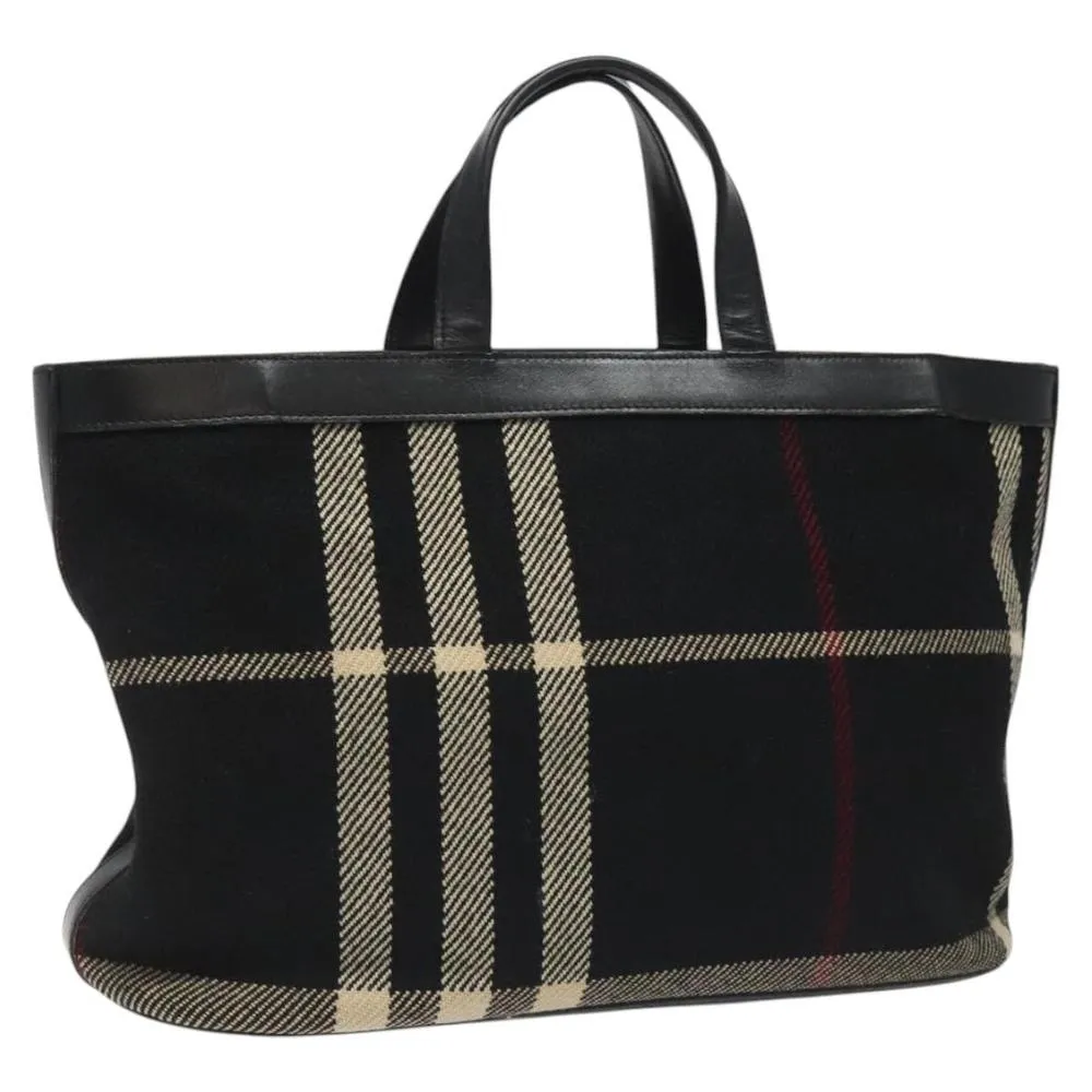Preloved Plaid Tote Bag- Black Handbags