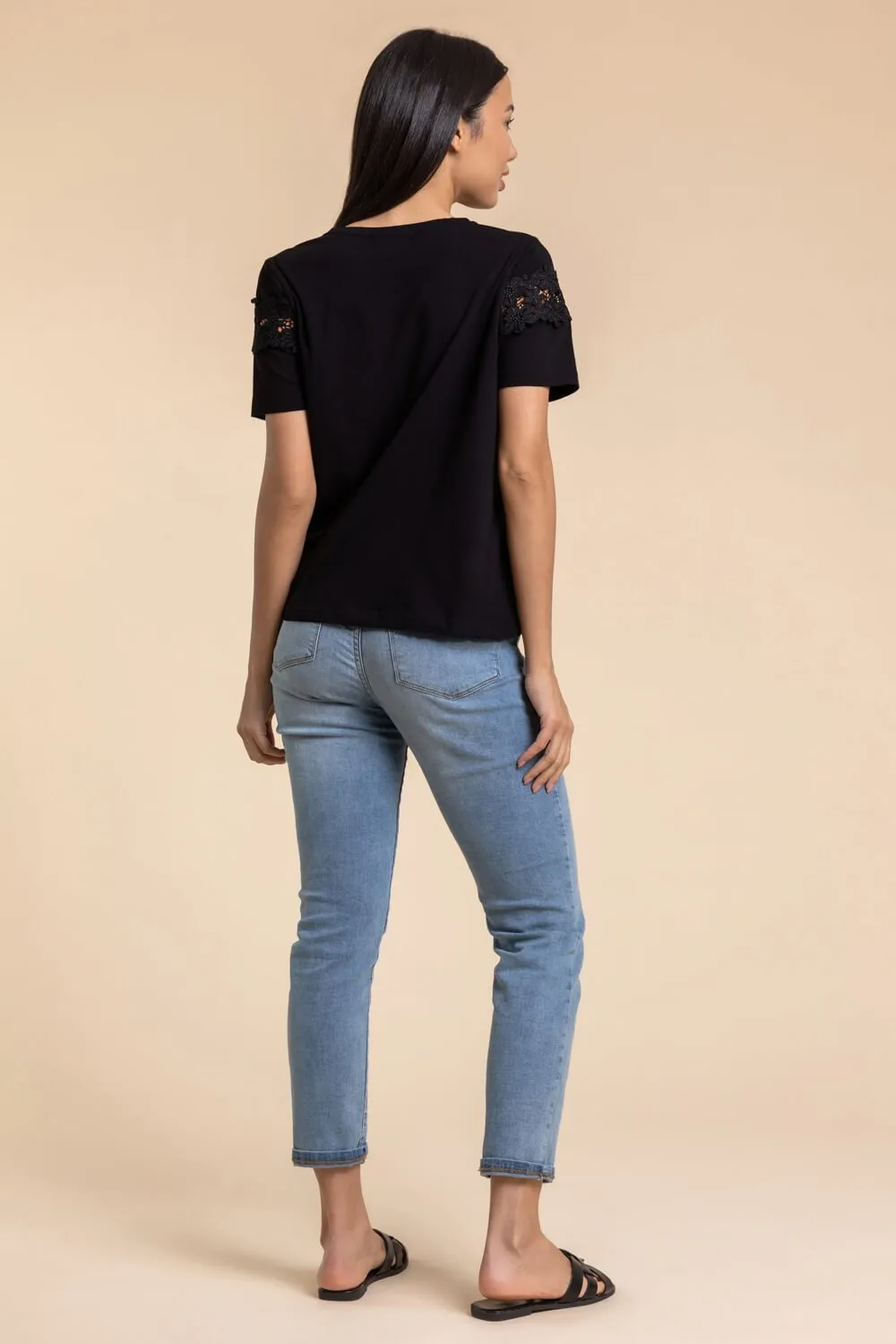 Lace Detail Jersey T-Shirt 2 Lace Detail Jersey T-Shirt