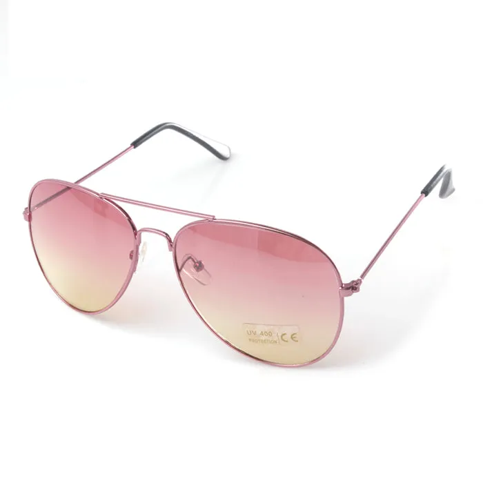 Pink And Yellow Ombre Aviator Sunglasses
