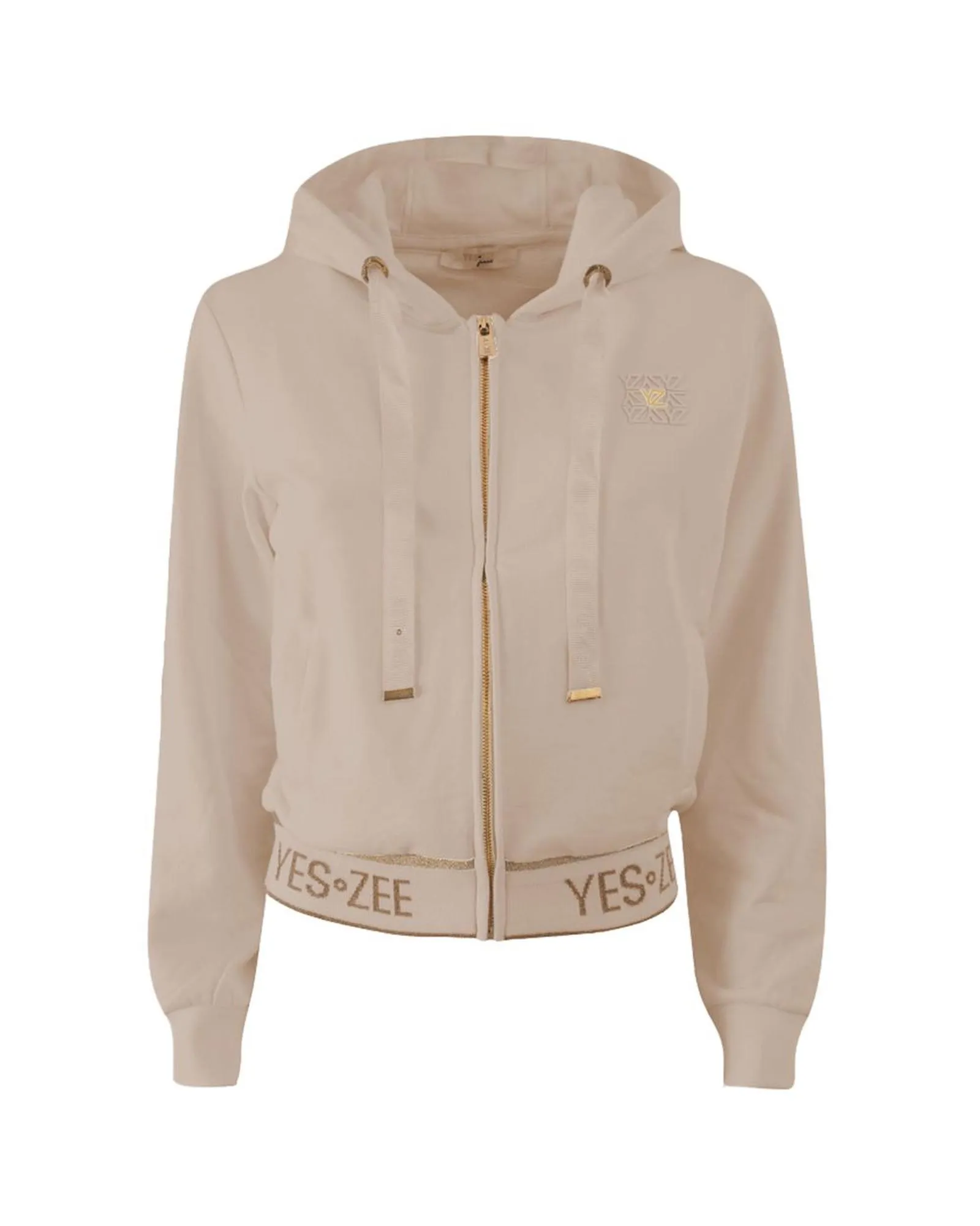 Hooded ZipUp Top Wo - Beige Sweaters 1 Hooded ZipUp Top Wo - Beige Sweaters