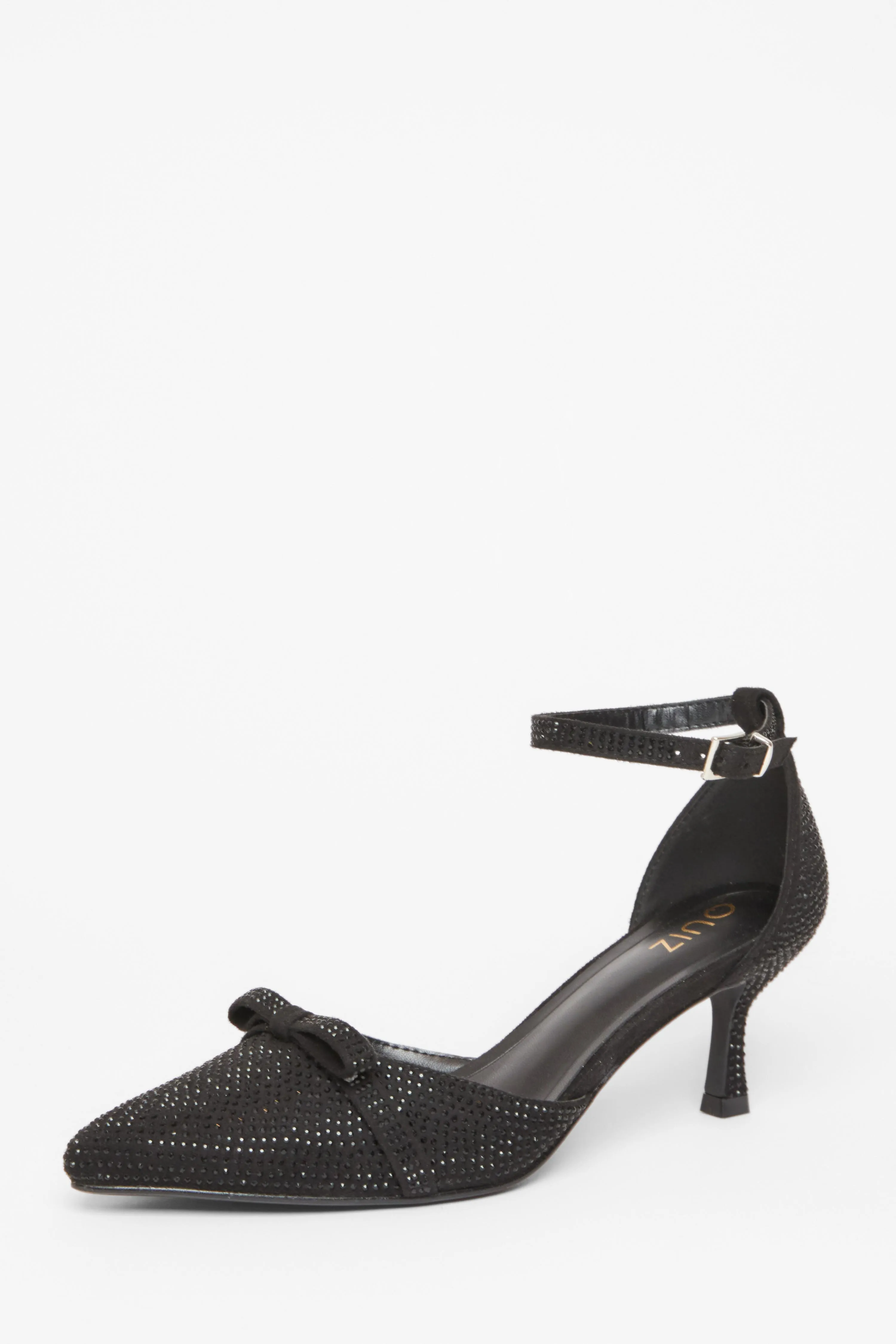 Black Diamante Low Court Heels 1 Black Diamante Low Court Heels