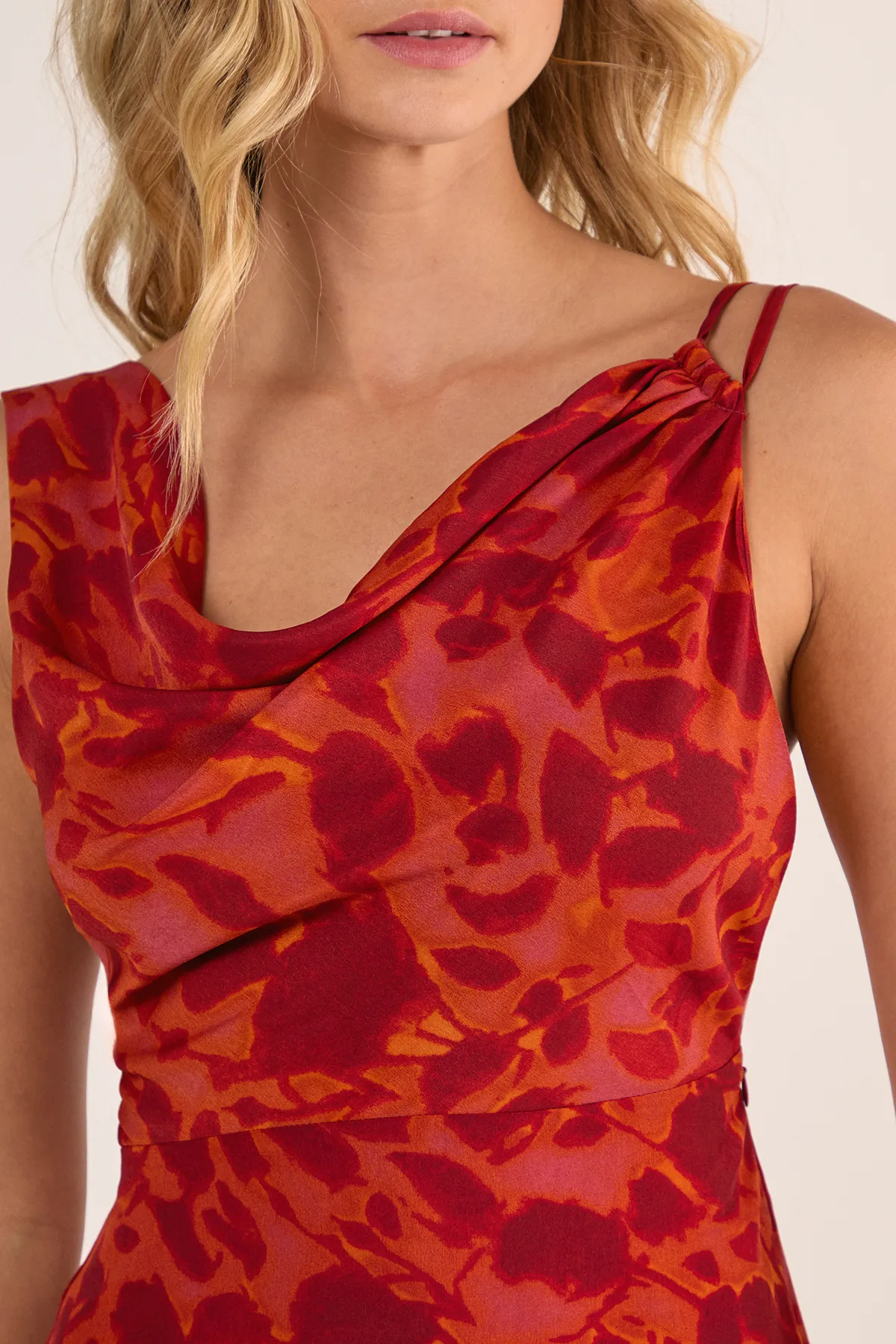 Floral Cowl Asymmetric Strappy Mini Dress 5 Floral Cowl Asymmetric Strappy Mini Dress