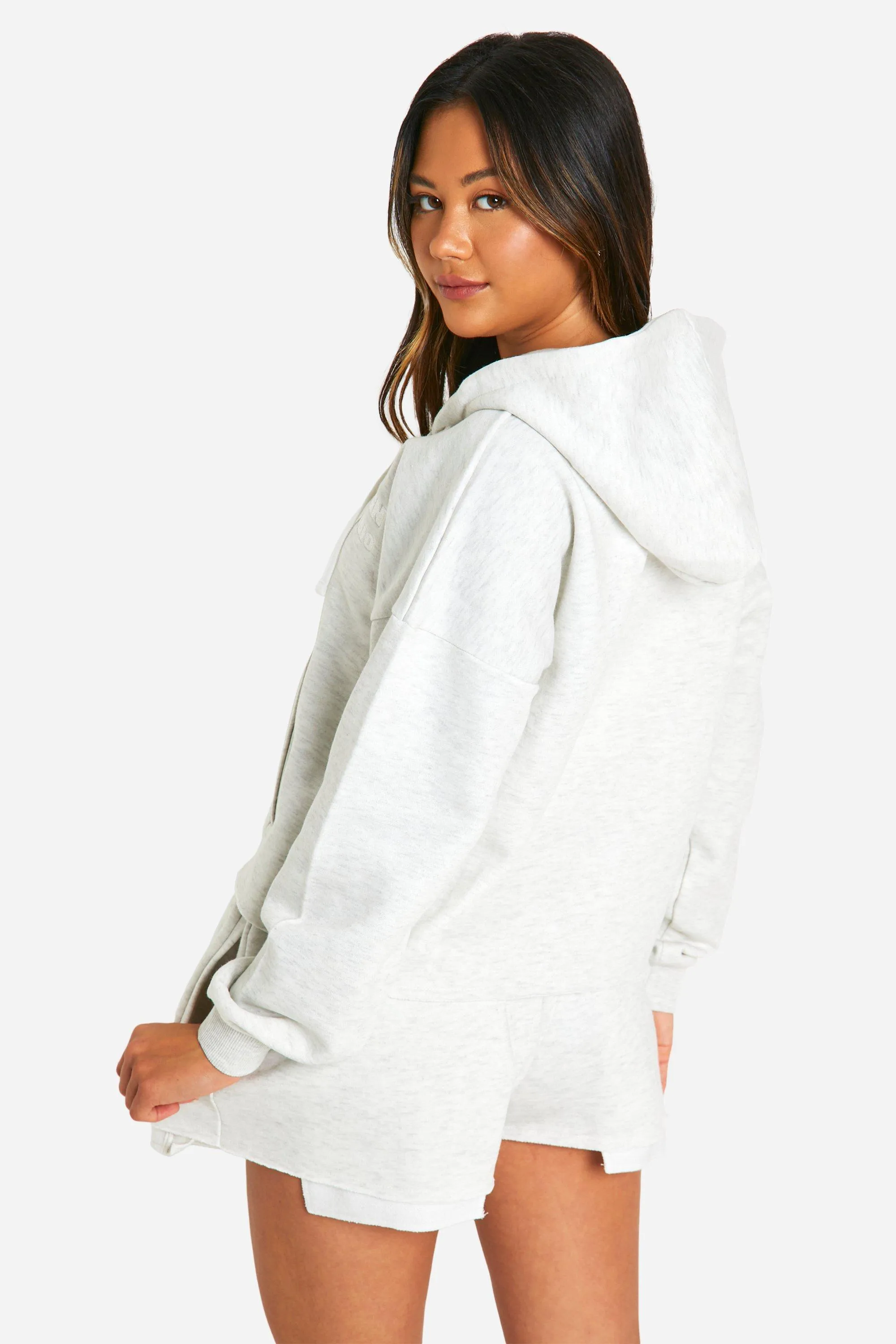 DSGN Studio Self Fabric Zip Through Hooded Short Tracksuit 2 DSGN Studio Self Fabric Zip Through Hooded Short Tracksuit