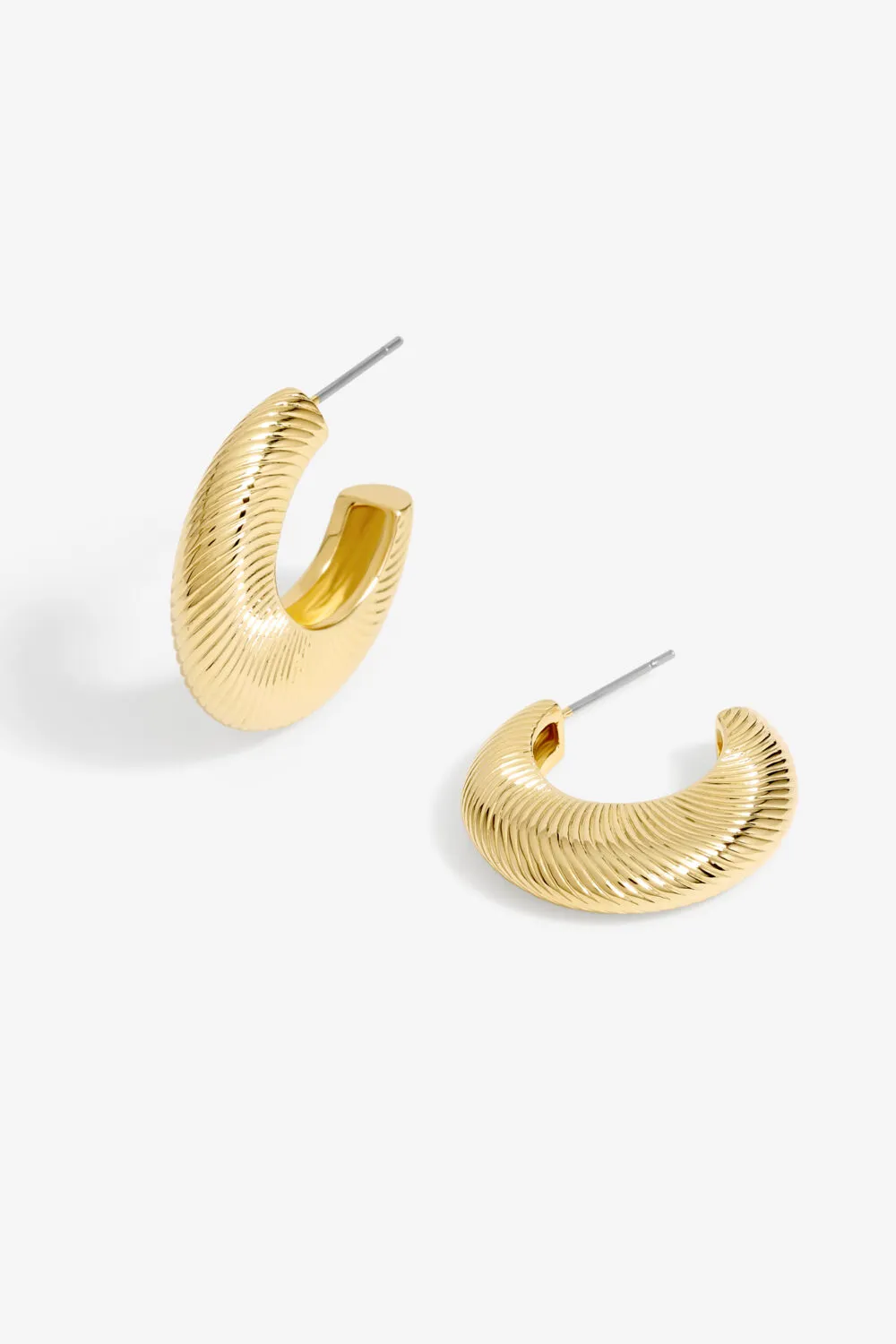 Gold Plated Diamond Cut Hoop Earrings 1 Gold Plated Diamond Cut Hoop Earrings