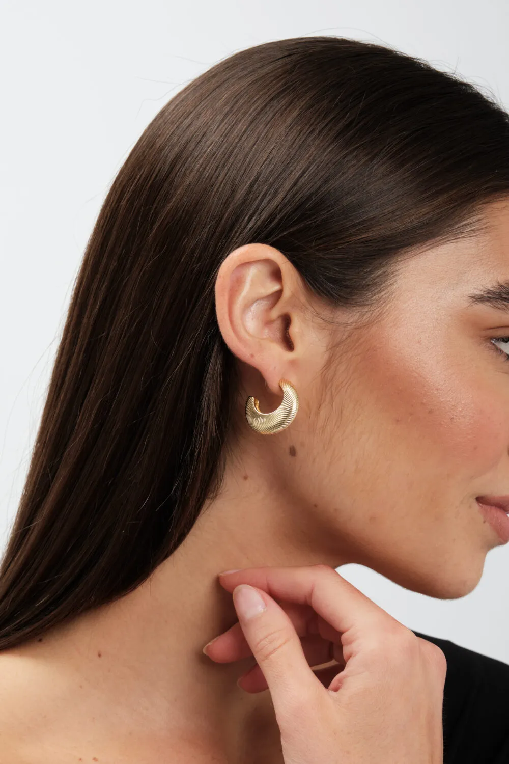 Gold Plated Diamond Cut Hoop Earrings 2 Gold Plated Diamond Cut Hoop Earrings