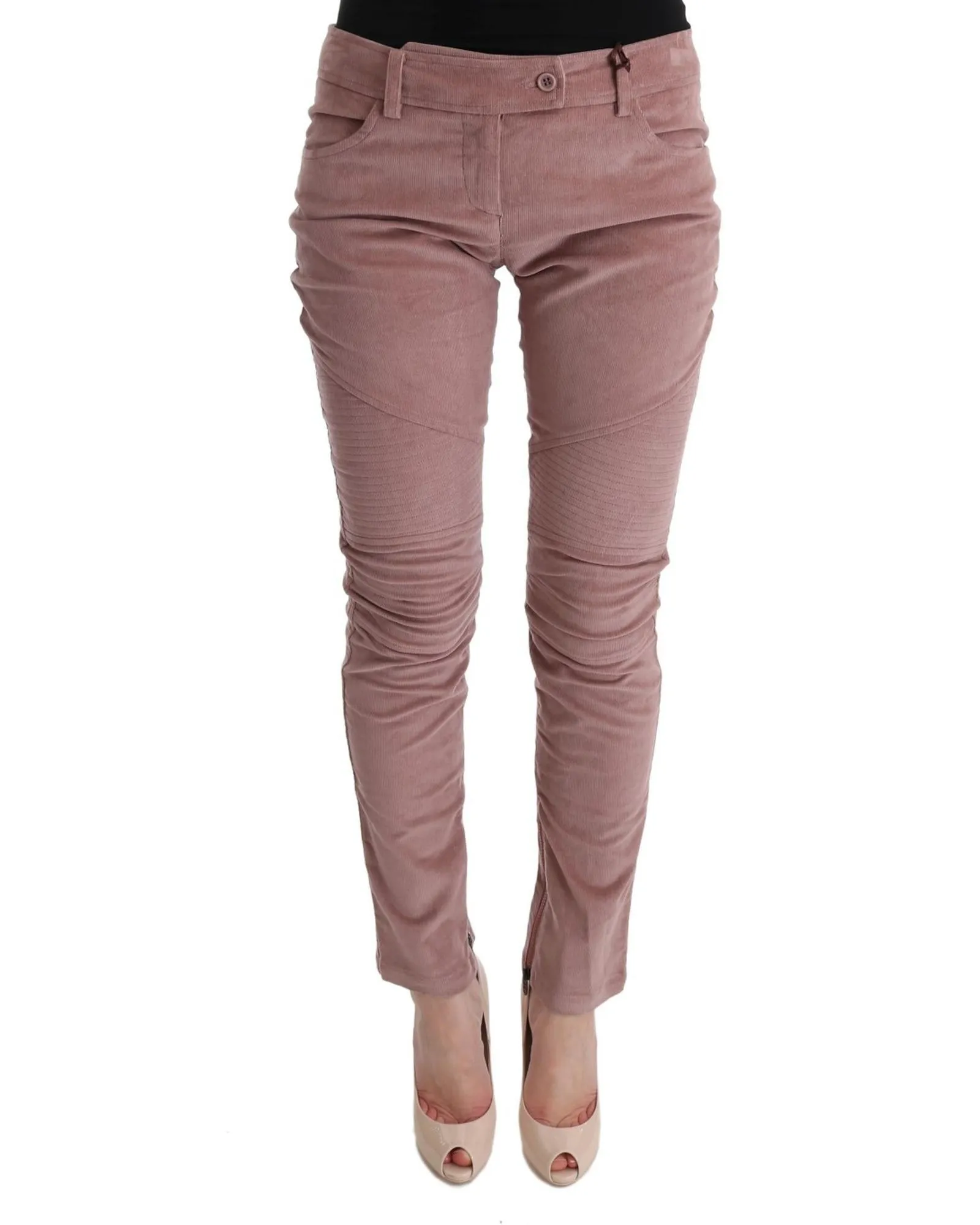 Corduroy Biker Pants- Pink Jeans 1 Corduroy Biker Pants- Pink Jeans