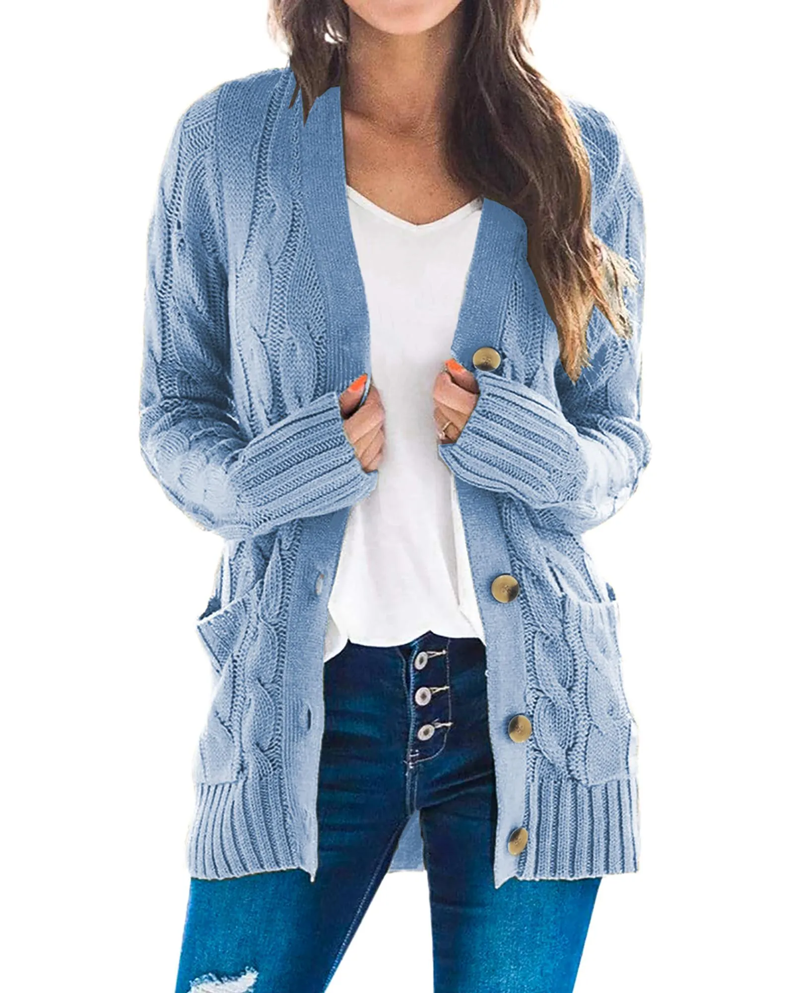 Knit Cardigan with Button Pockets 1 Knit Cardigan with Button Pockets