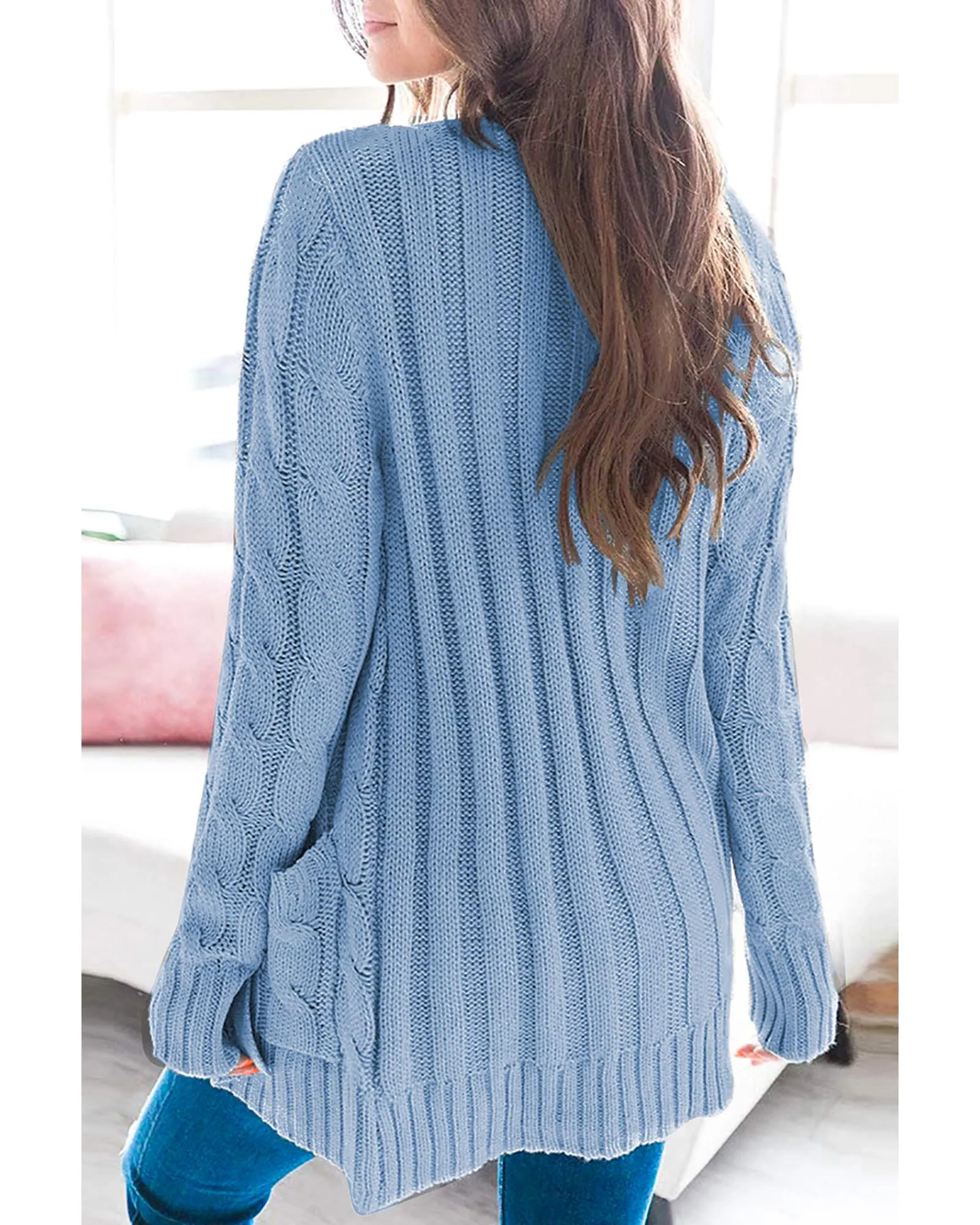 Knit Cardigan with Button Pockets 2 Knit Cardigan with Button Pockets