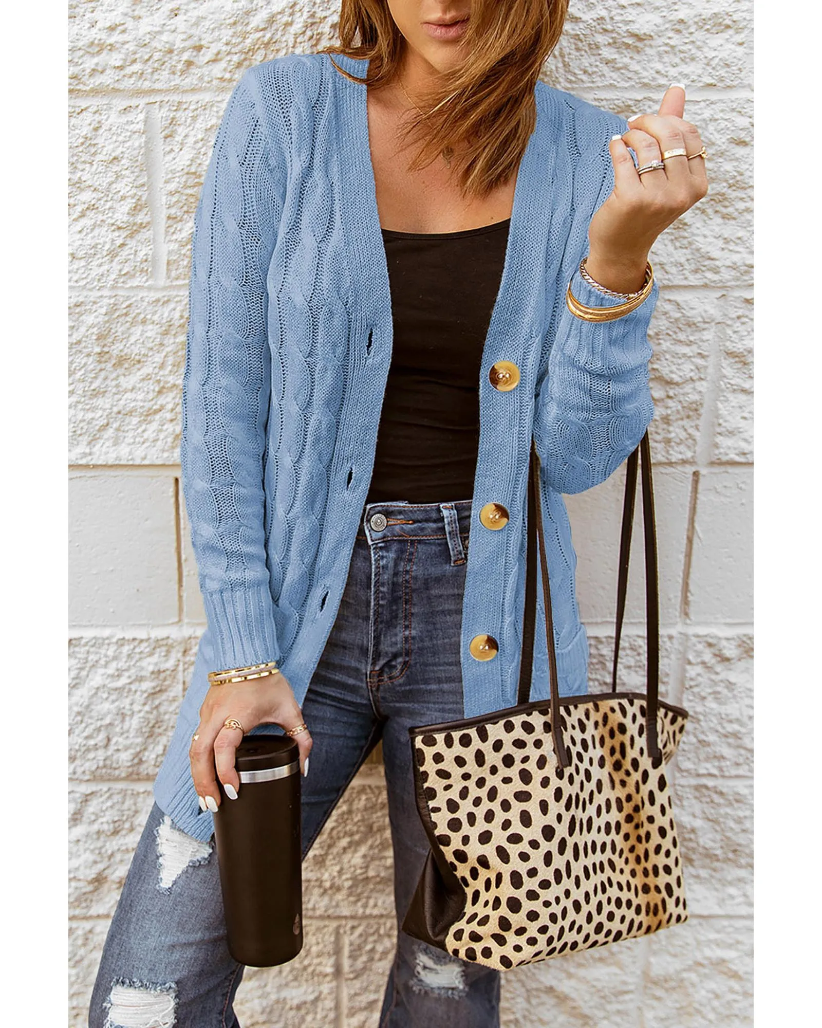 Knit Cardigan with Button Pockets 6 Knit Cardigan with Button Pockets