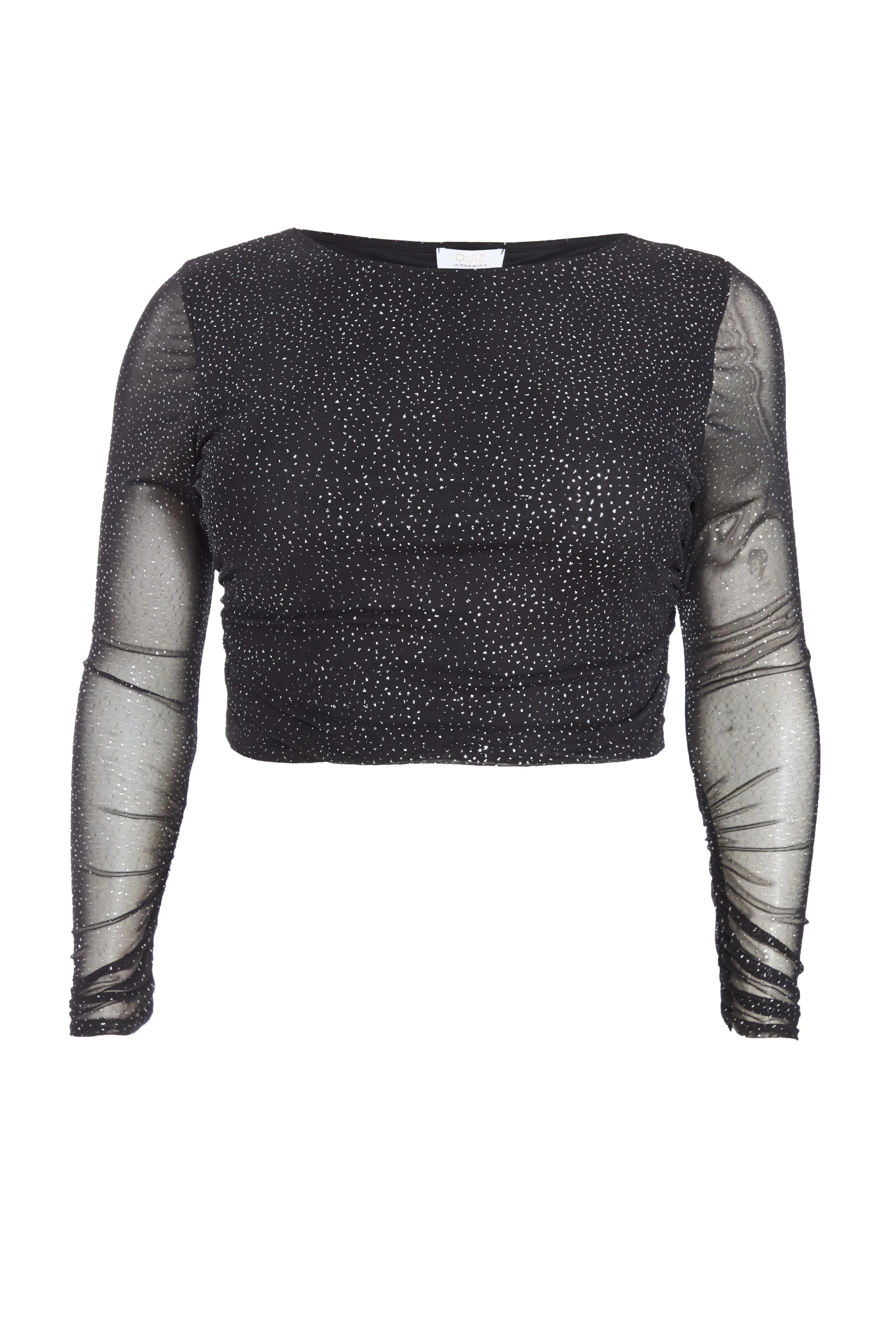 Black Curve Glitter Mesh Long Sleeve Top 4 Black Curve Glitter Mesh Long Sleeve Top