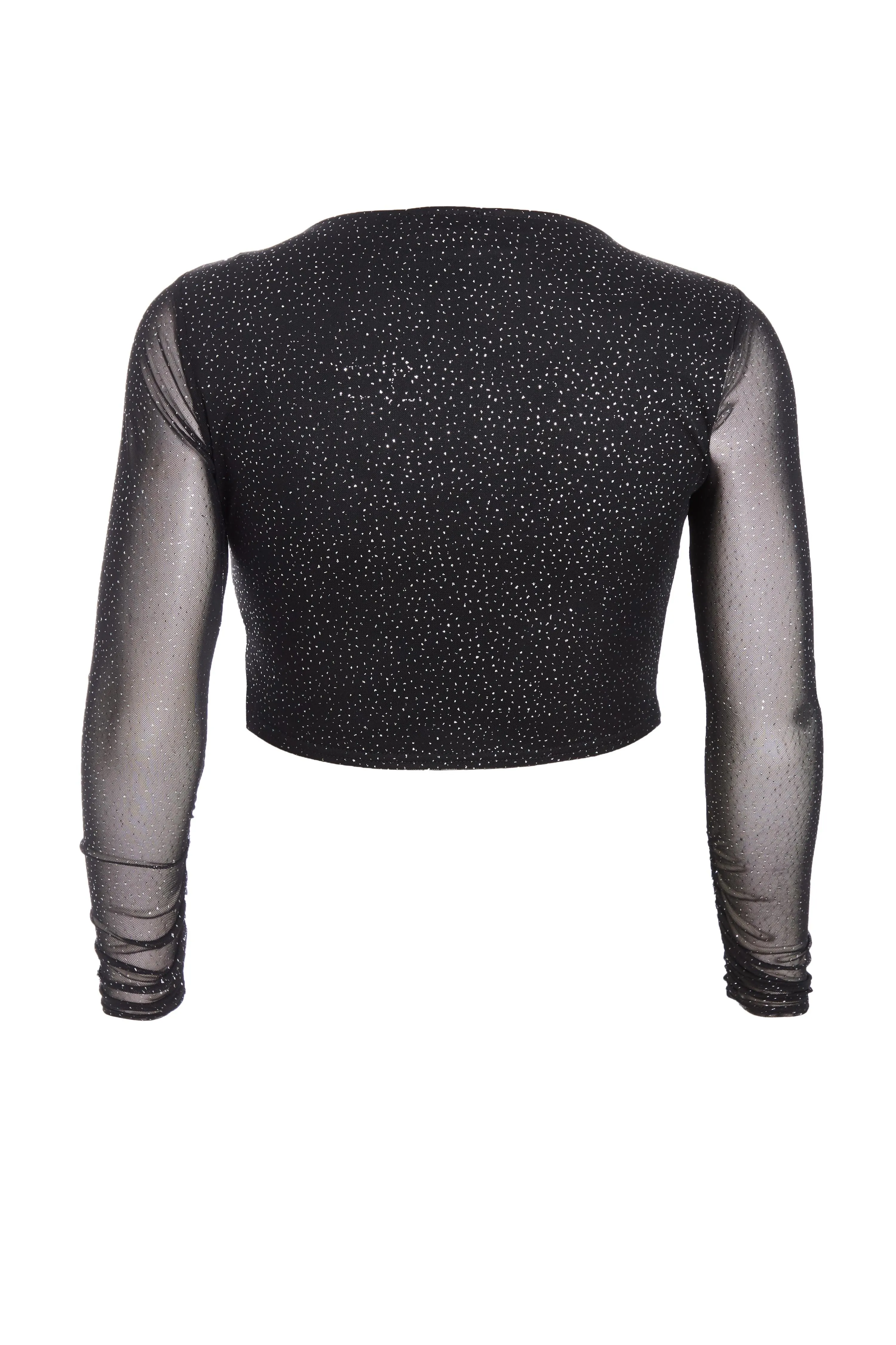 Black Curve Glitter Mesh Long Sleeve Top 5 Black Curve Glitter Mesh Long Sleeve Top