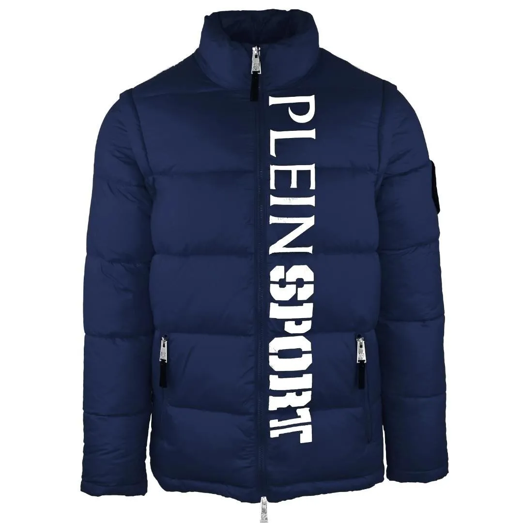 Sport Vertical Logo Padded Navy Jacket 1 Sport Vertical Logo Padded Navy Jacket