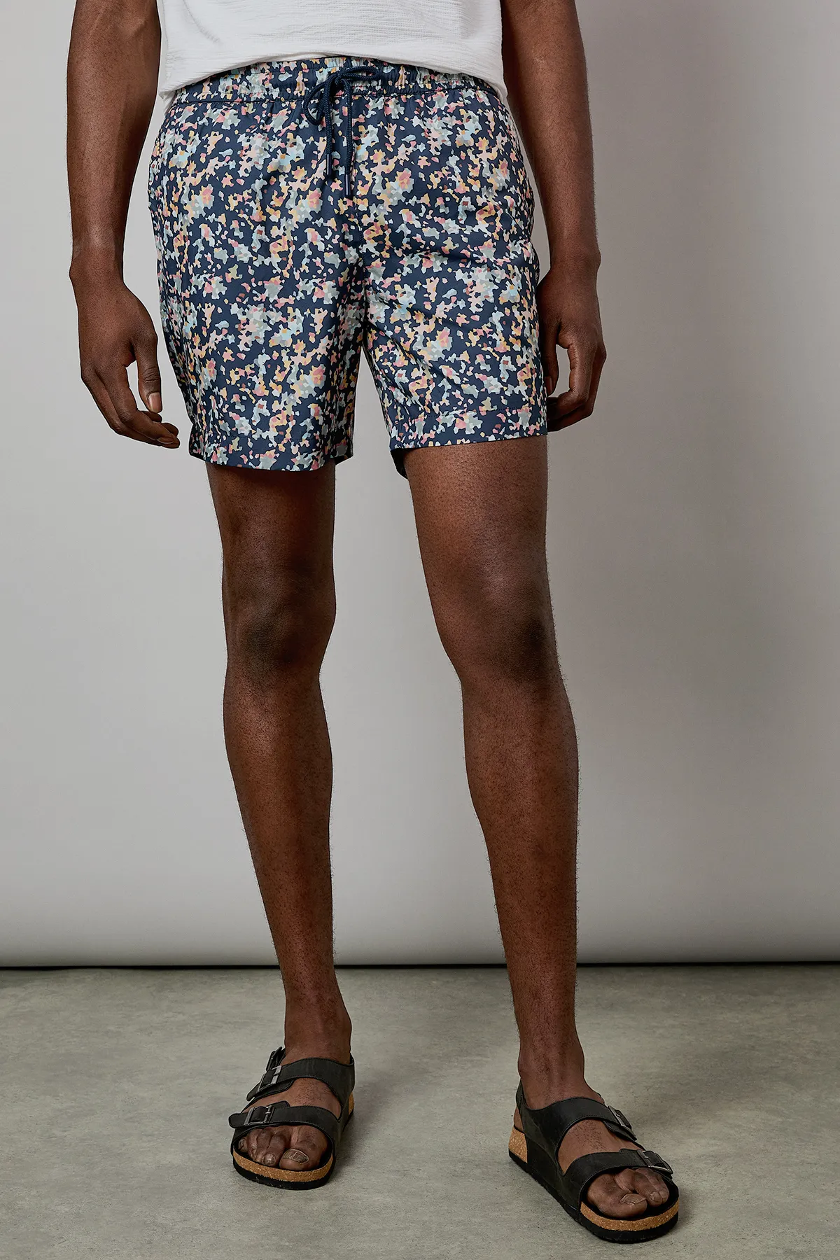 Navy Sunset Camo Print Swim Shorts 1 Navy Sunset Camo Print Swim Shorts