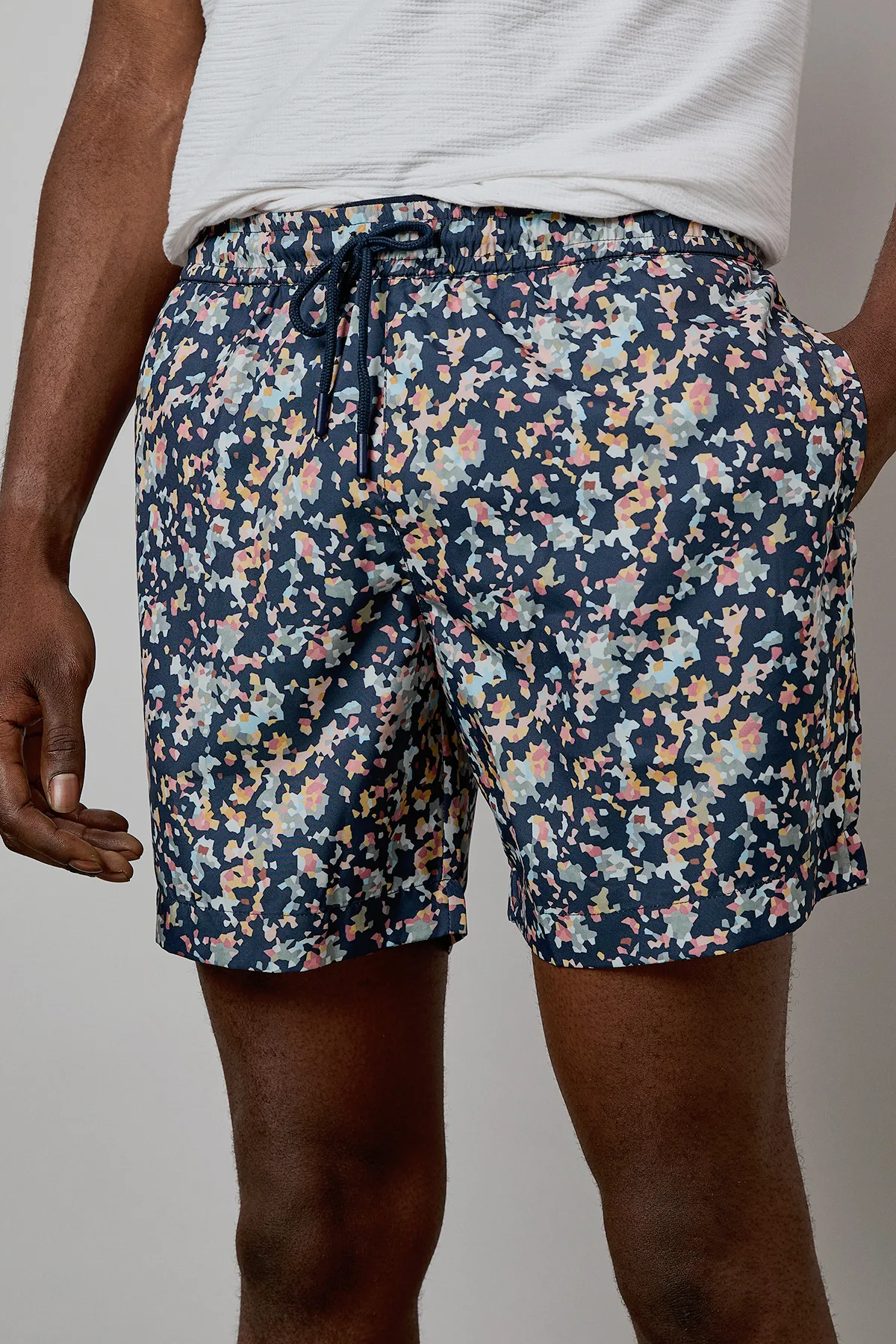 Navy Sunset Camo Print Swim Shorts 4 Navy Sunset Camo Print Swim Shorts