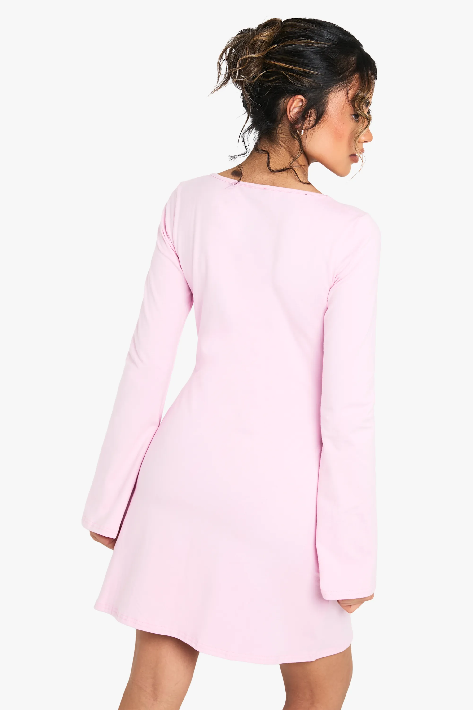 Cotton Square Neck A- Line Mini Dress 2 Cotton Square Neck A- Line Mini Dress