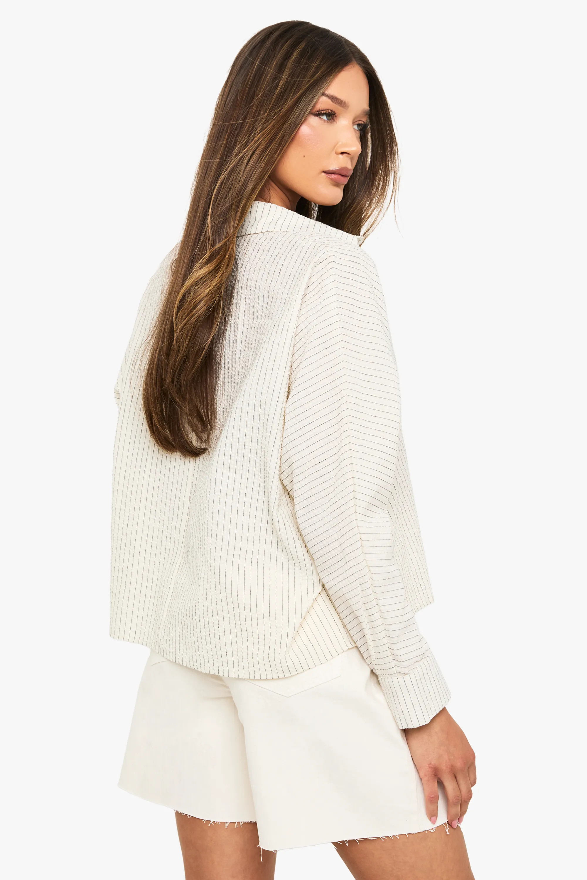 Crinkle Stripe Oversized Shirt 2 Crinkle Stripe Oversized Shirt