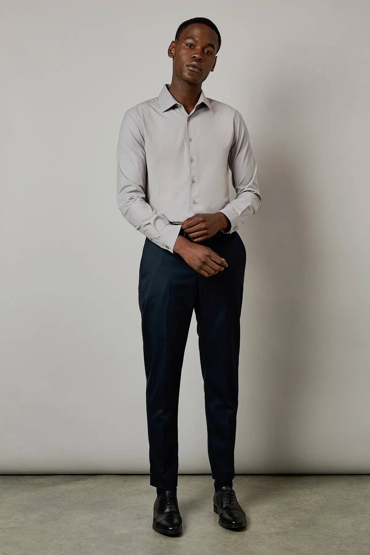 Light Grey Easy Iron Slim Fit Long Sleeve Shirt