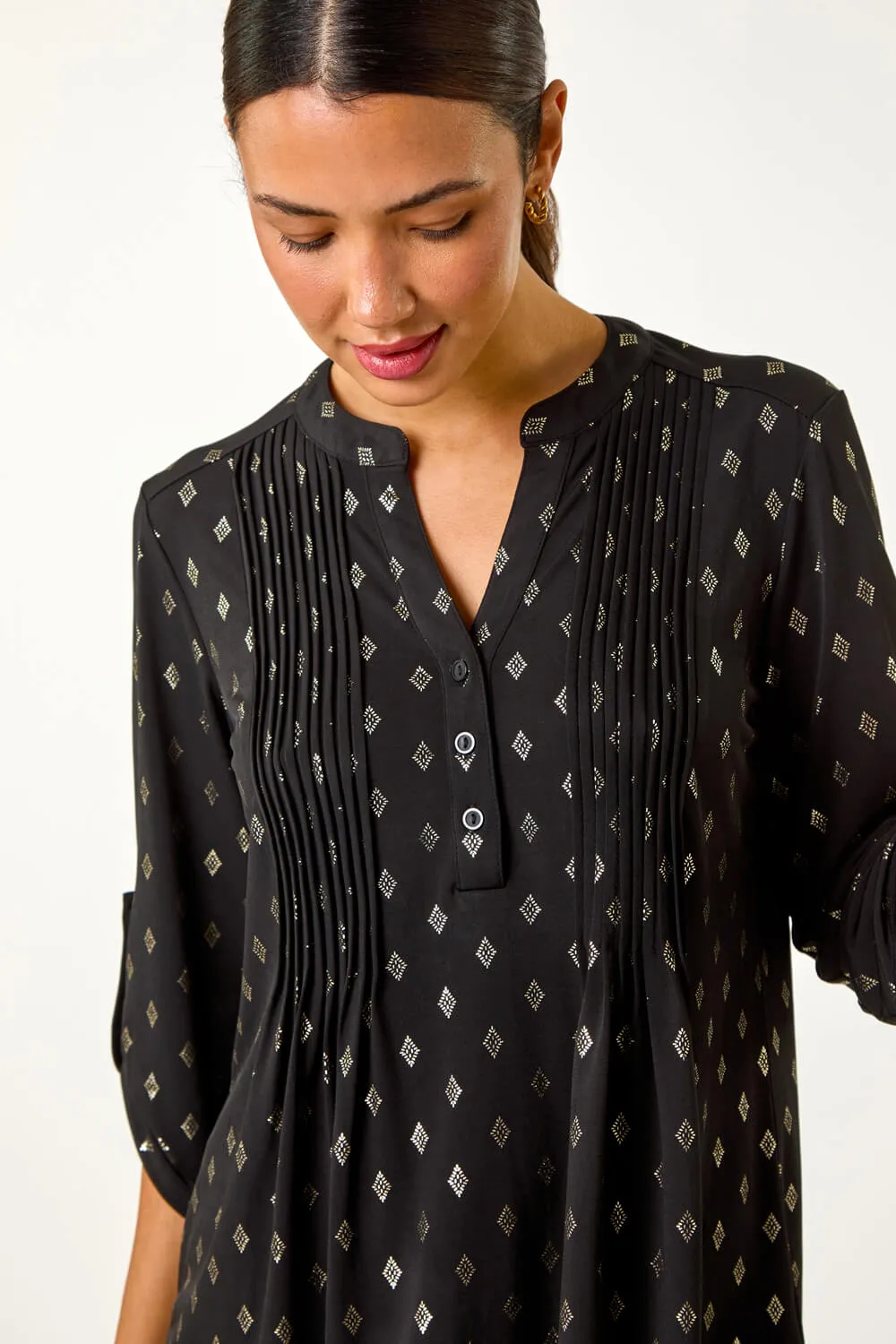 Diamond Foil Pintuck Shirt 2 Diamond Foil Pintuck Shirt