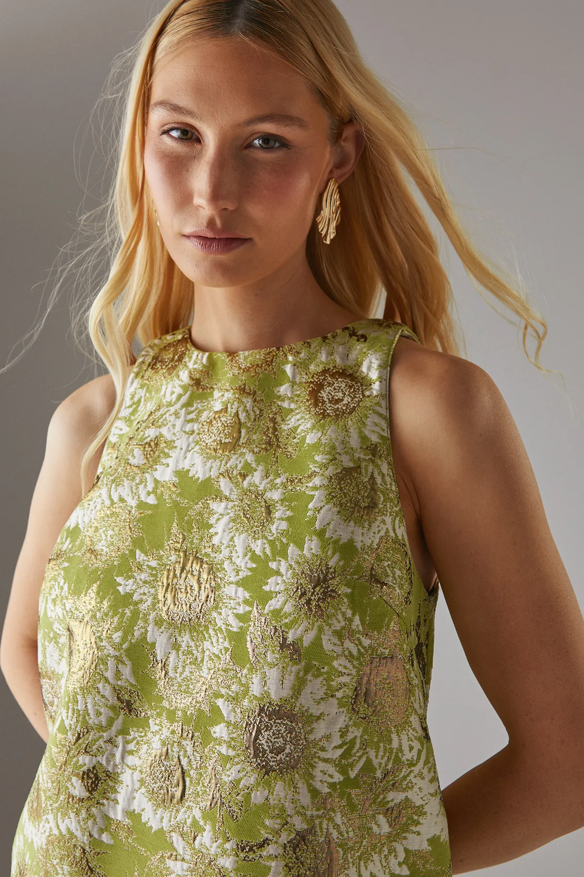 Jacquard Peplum Hem Open Back Mini Dress 4 Jacquard Peplum Hem Open Back Mini Dress