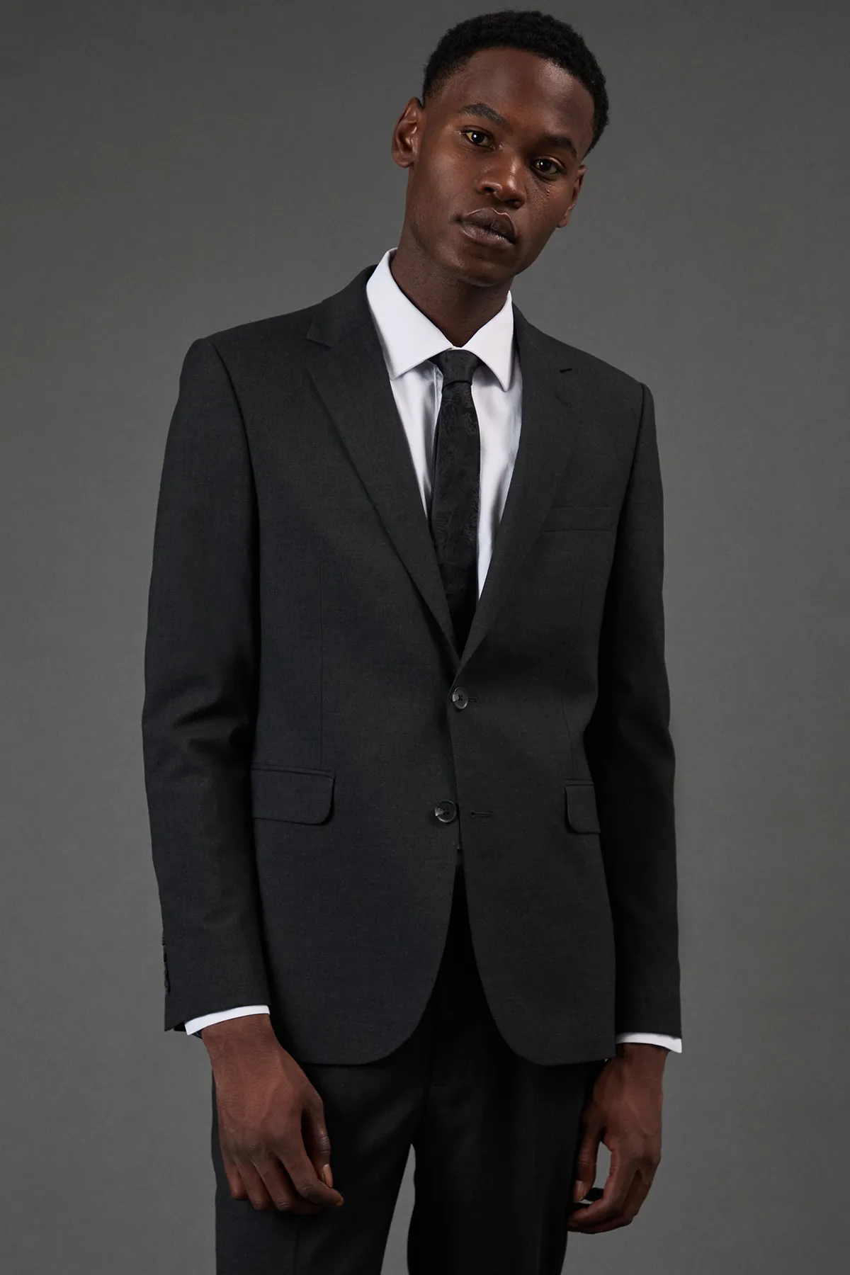 Charcoal Slim Fit Essential Suit Jacket