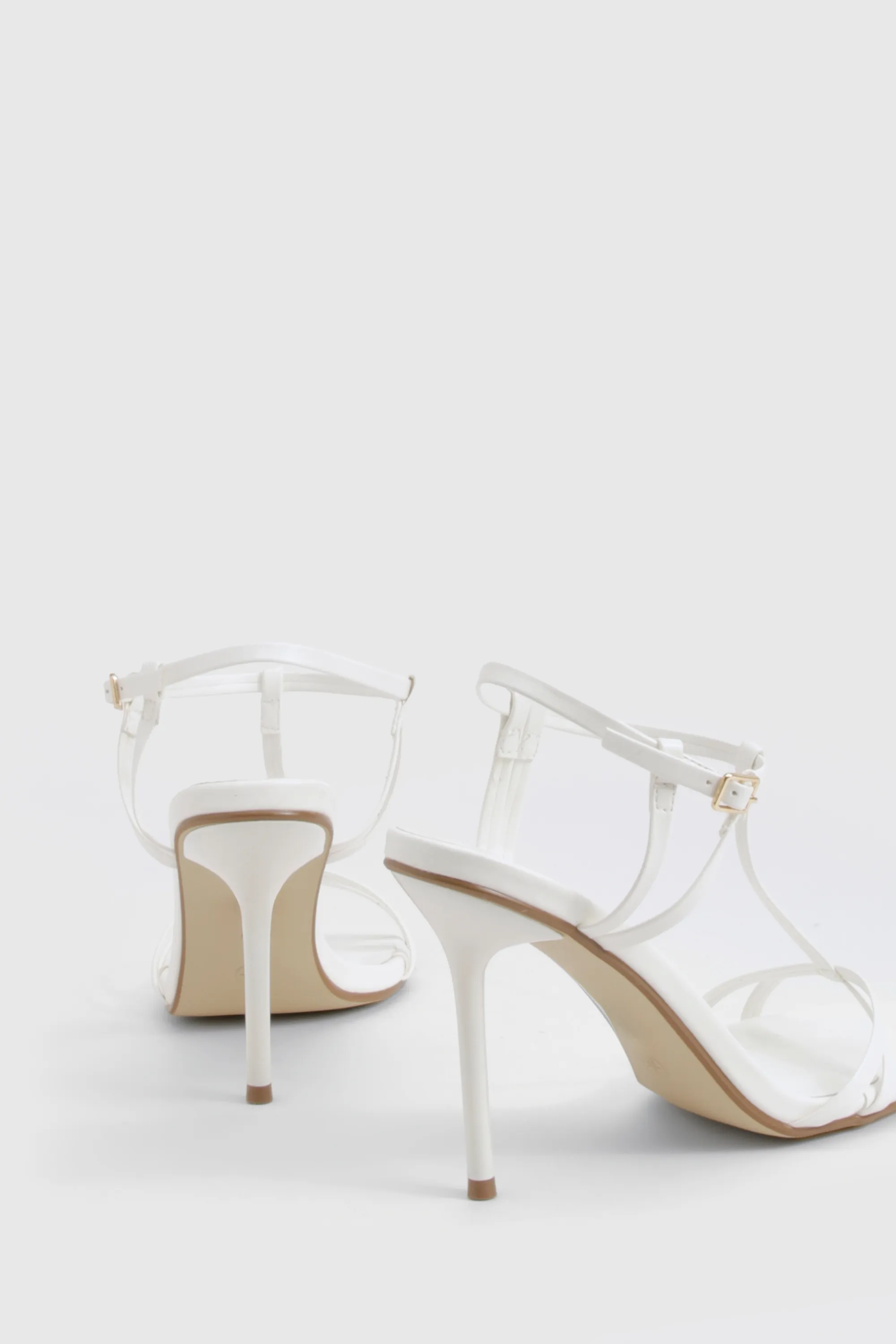 Strappy T Bar Detail Stiletto Heels 4 Strappy T Bar Detail Stiletto Heels