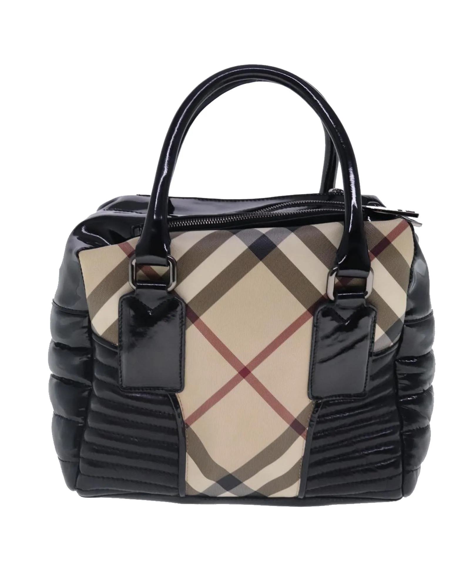 Preloved Quilted Patent Leather Handbag- Beige 2 Preloved Quilted Patent Leather Handbag- Beige